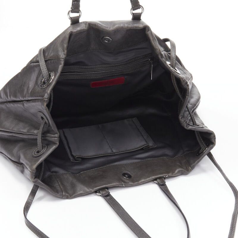 Valentino VALENTINO silver bead embellished grey leather crossbody large tote bag Size ONE SIZE - 9 Thumbnail