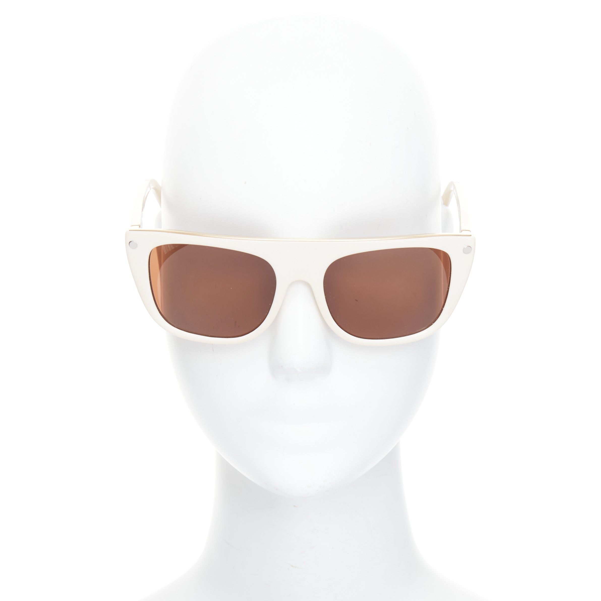 Givenchy GIVENCHY SGV883 cream acetate gold top logo sunglasses Size ONE SIZE - 3 Thumbnail