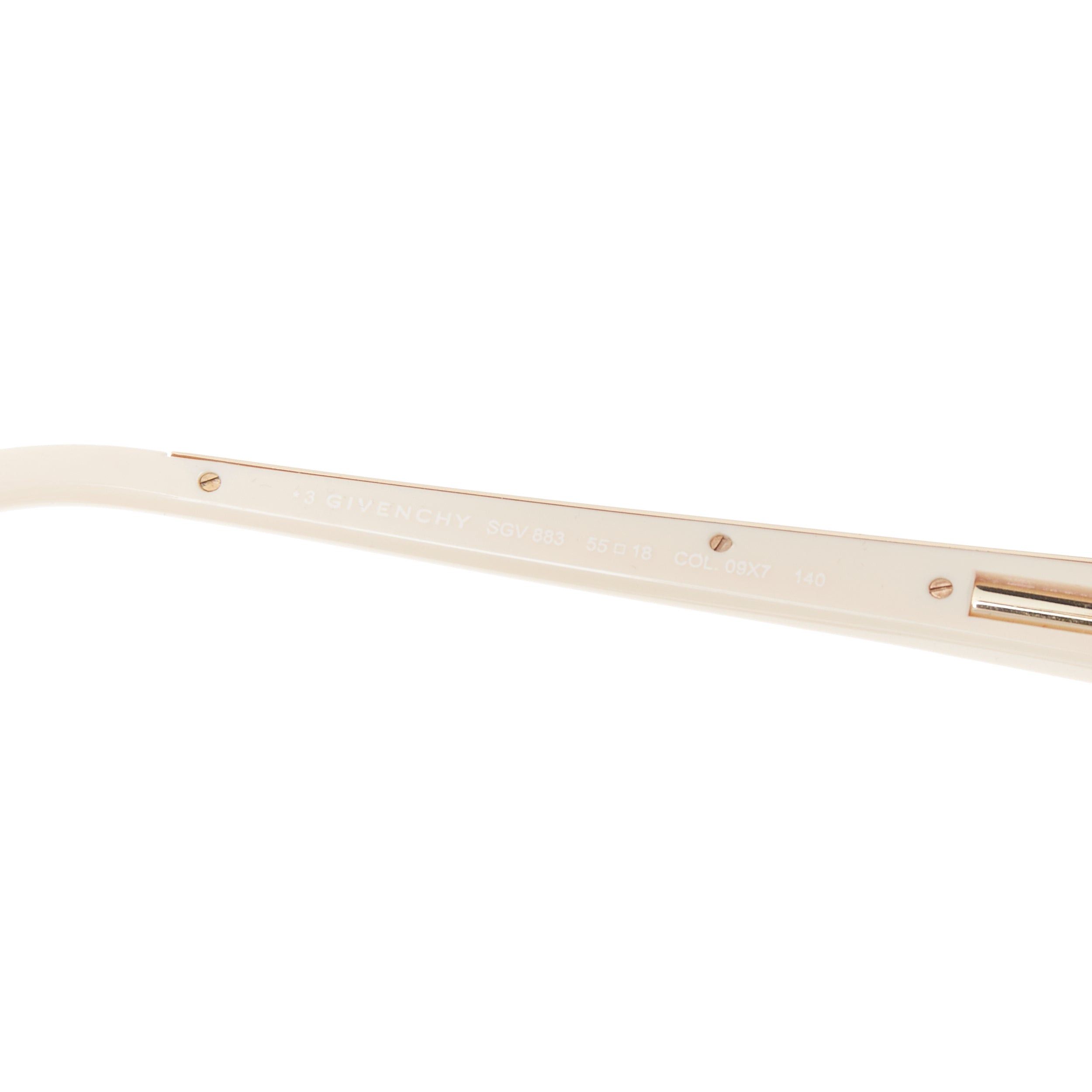 Givenchy GIVENCHY SGV883 cream acetate gold top logo sunglasses Size ONE SIZE - 7 Thumbnail