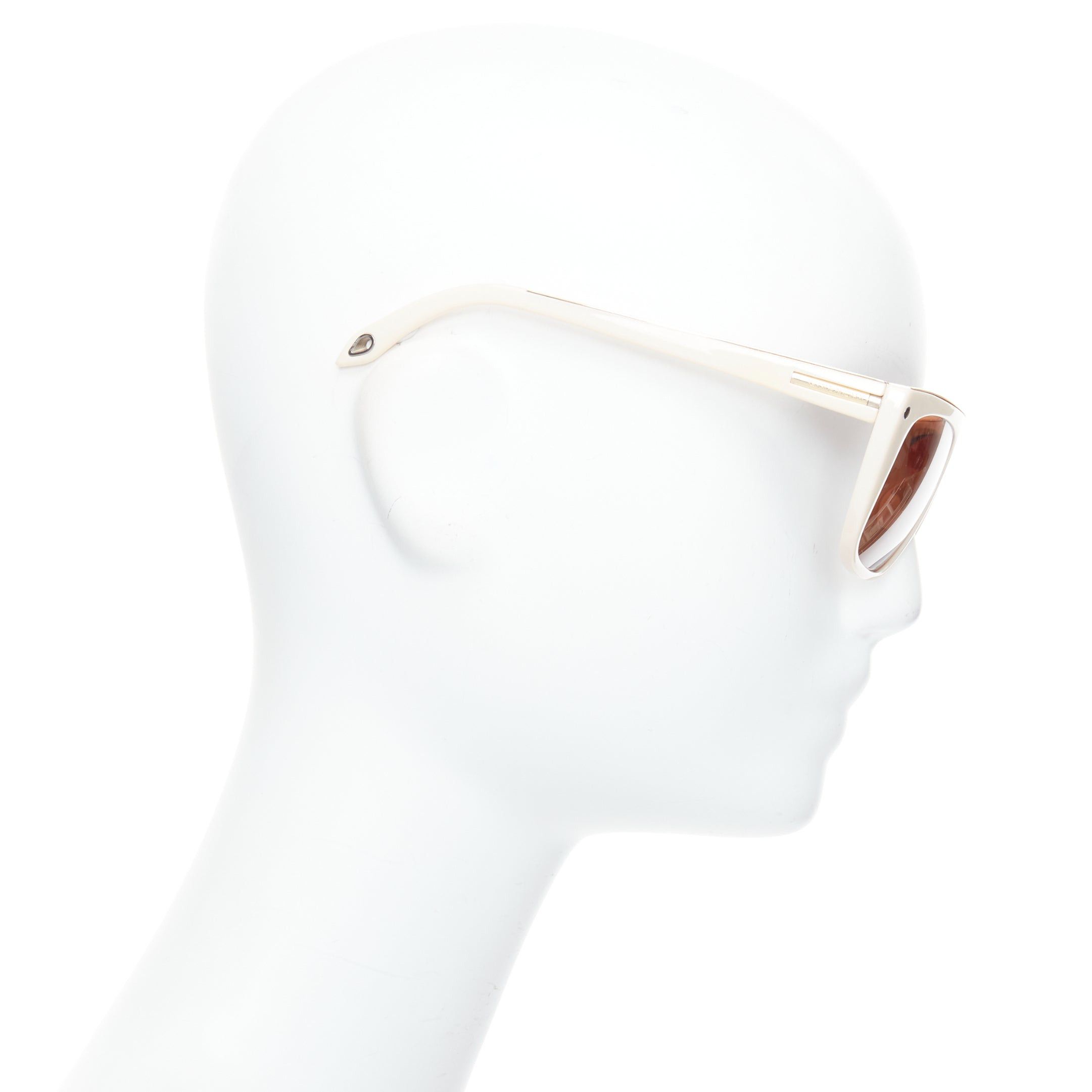 Givenchy GIVENCHY SGV883 cream acetate gold top logo sunglasses Size ONE SIZE - 4 Thumbnail