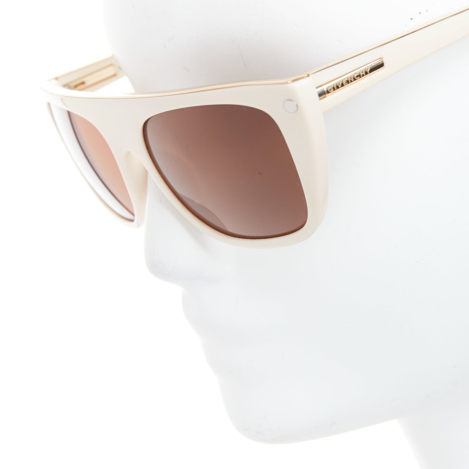 Givenchy GIVENCHY SGV883 cream acetate gold top logo sunglasses Size ONE SIZE - 2 Thumbnail