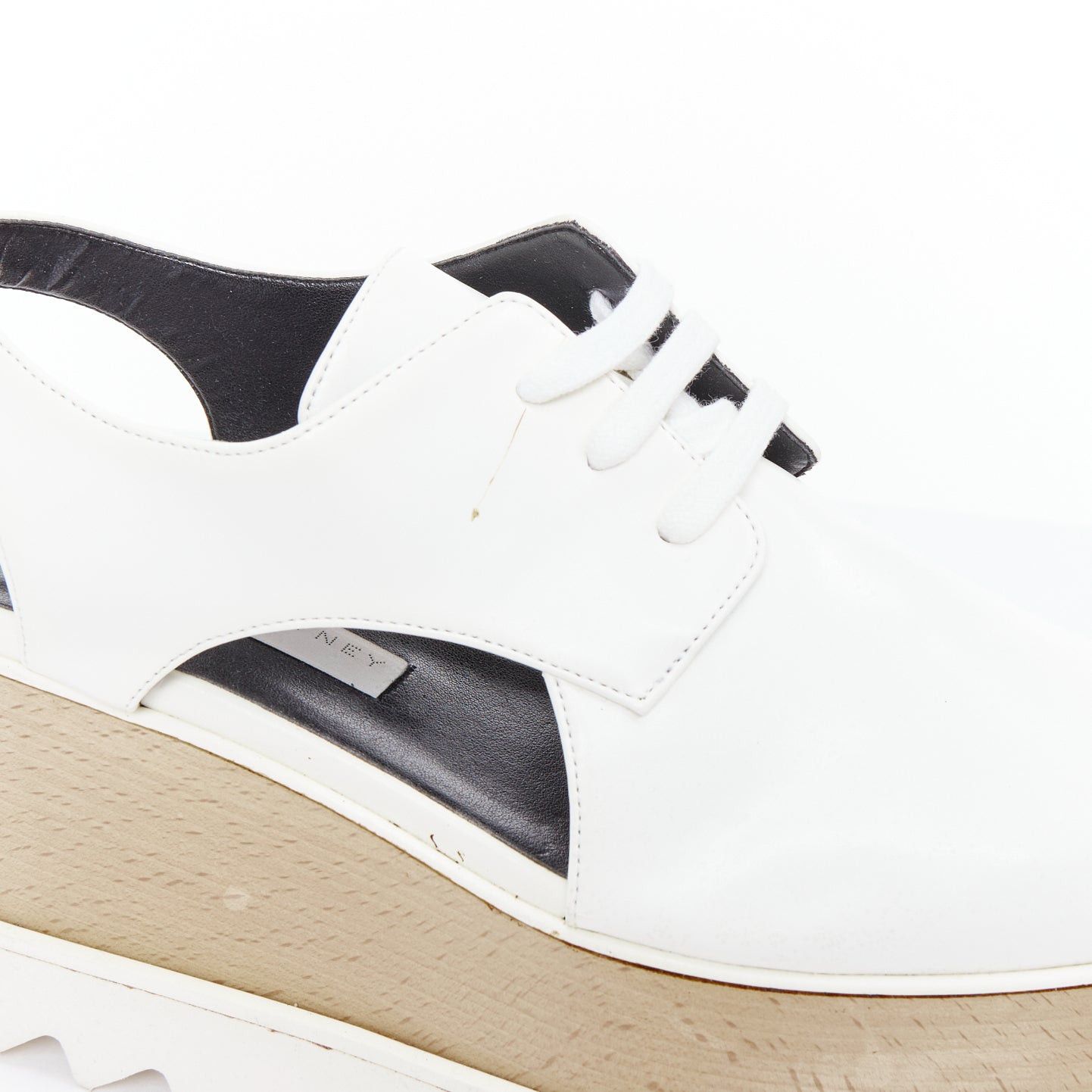 Stella McCartney STELLA MCCARTNEY Elyse white vegan leather lace up platforms EU39 Size US 9 / IT 39 - 7 Thumbnail