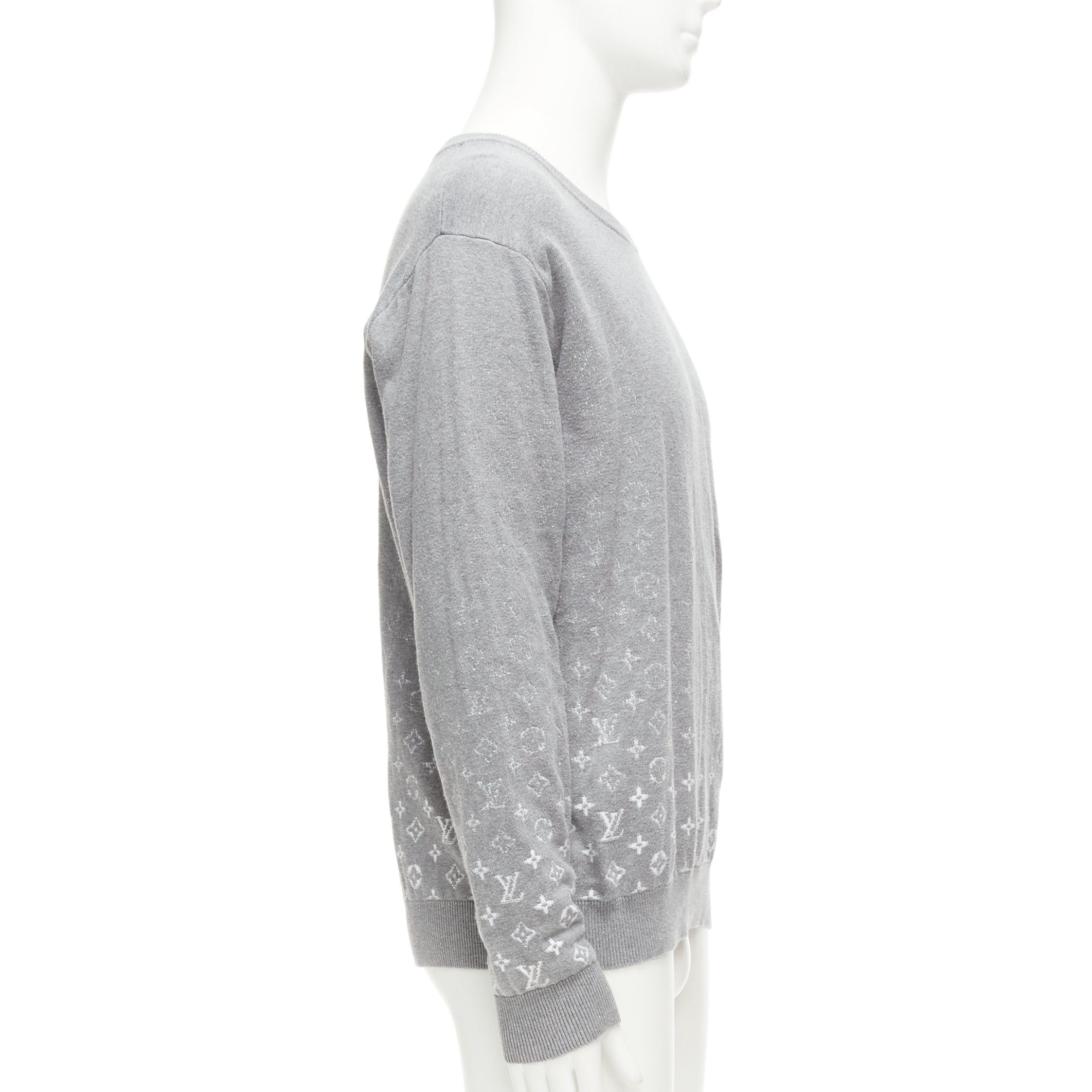 Louis Vuitton LOUIS VUITTON grey white ombre LV logo monogram crew sweatshirt L Size US L / EU 52-54 / 3 - 4 Thumbnail