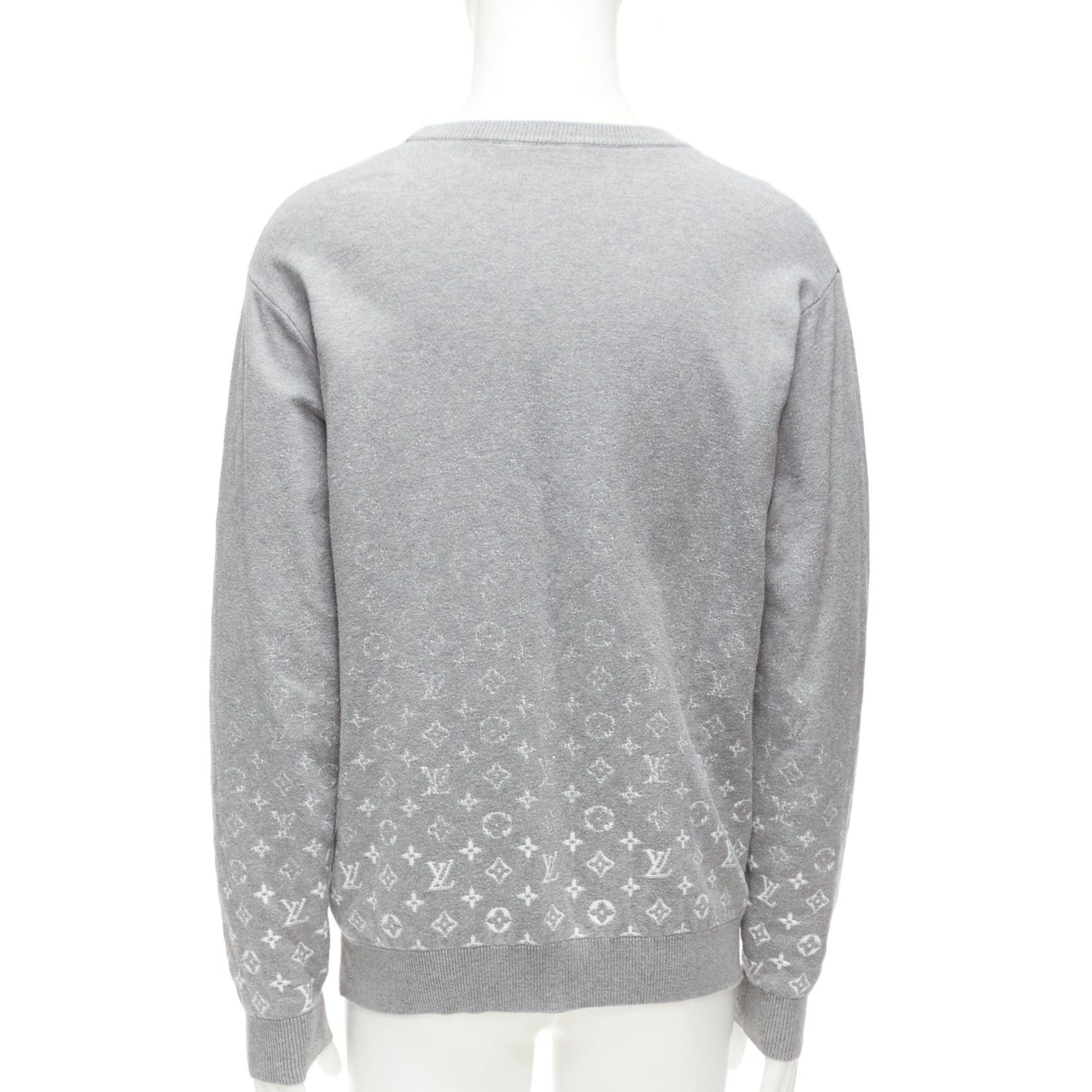 Louis Vuitton LOUIS VUITTON grey white ombre LV logo monogram crew sweatshirt L Size US L / EU 52-54 / 3 - 5 Thumbnail