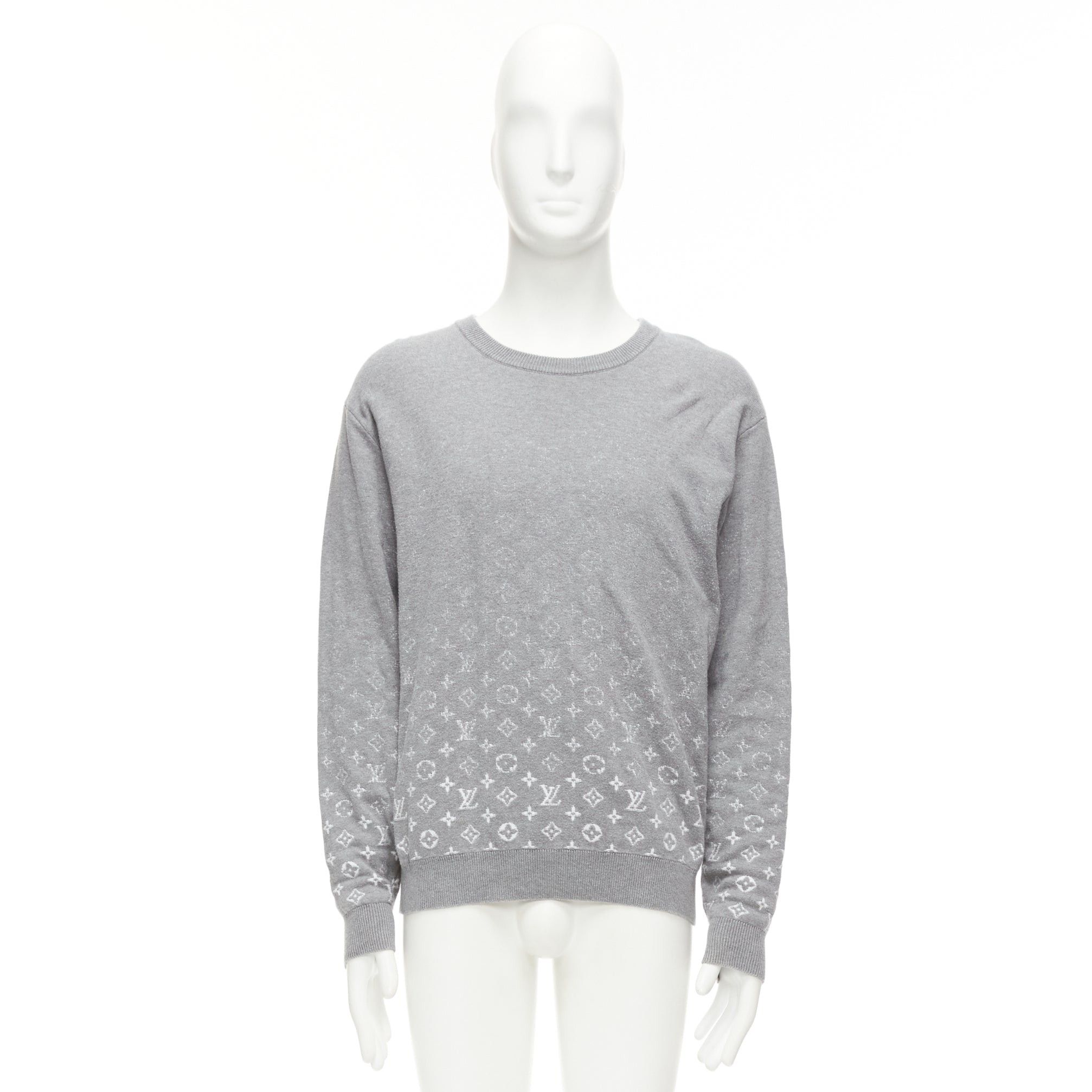 Louis Vuitton LOUIS VUITTON grey white ombre LV logo monogram crew sweatshirt L Size US L / EU 52-54 / 3 - 9 Thumbnail