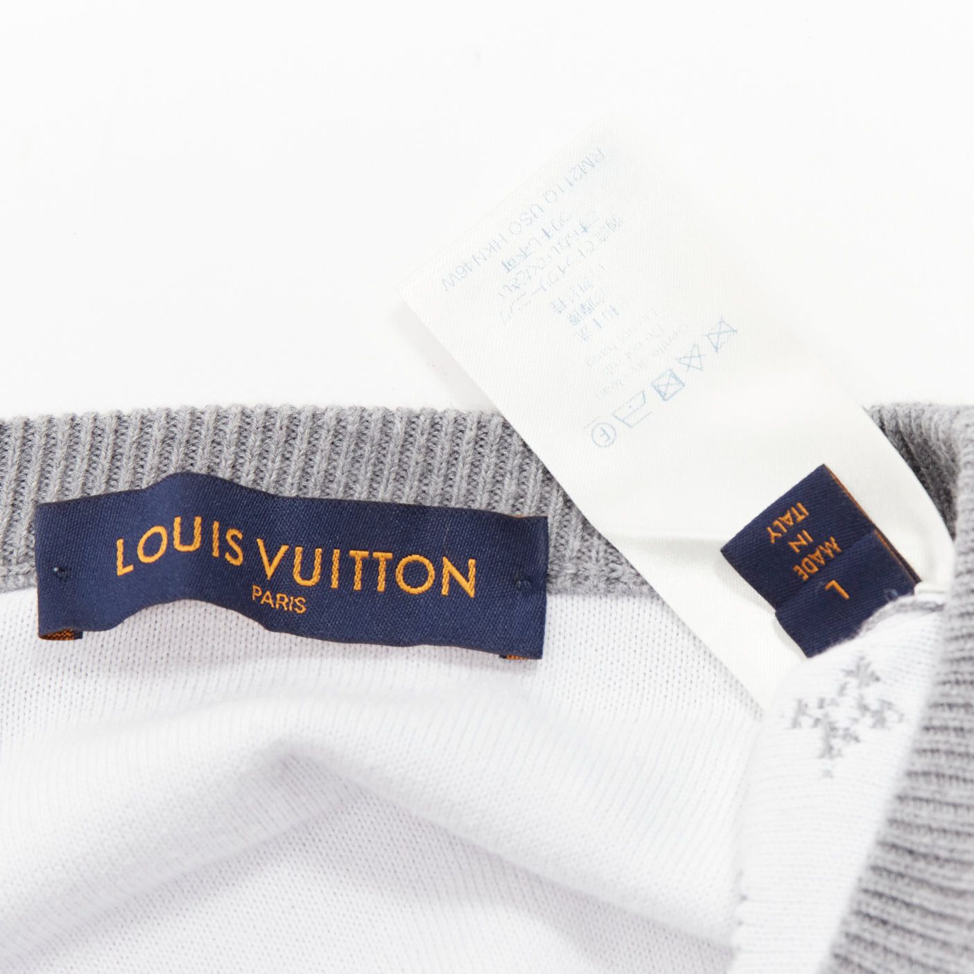 Louis Vuitton LOUIS VUITTON grey white ombre LV logo monogram crew sweatshirt L Size US L / EU 52-54 / 3 - 8 Thumbnail