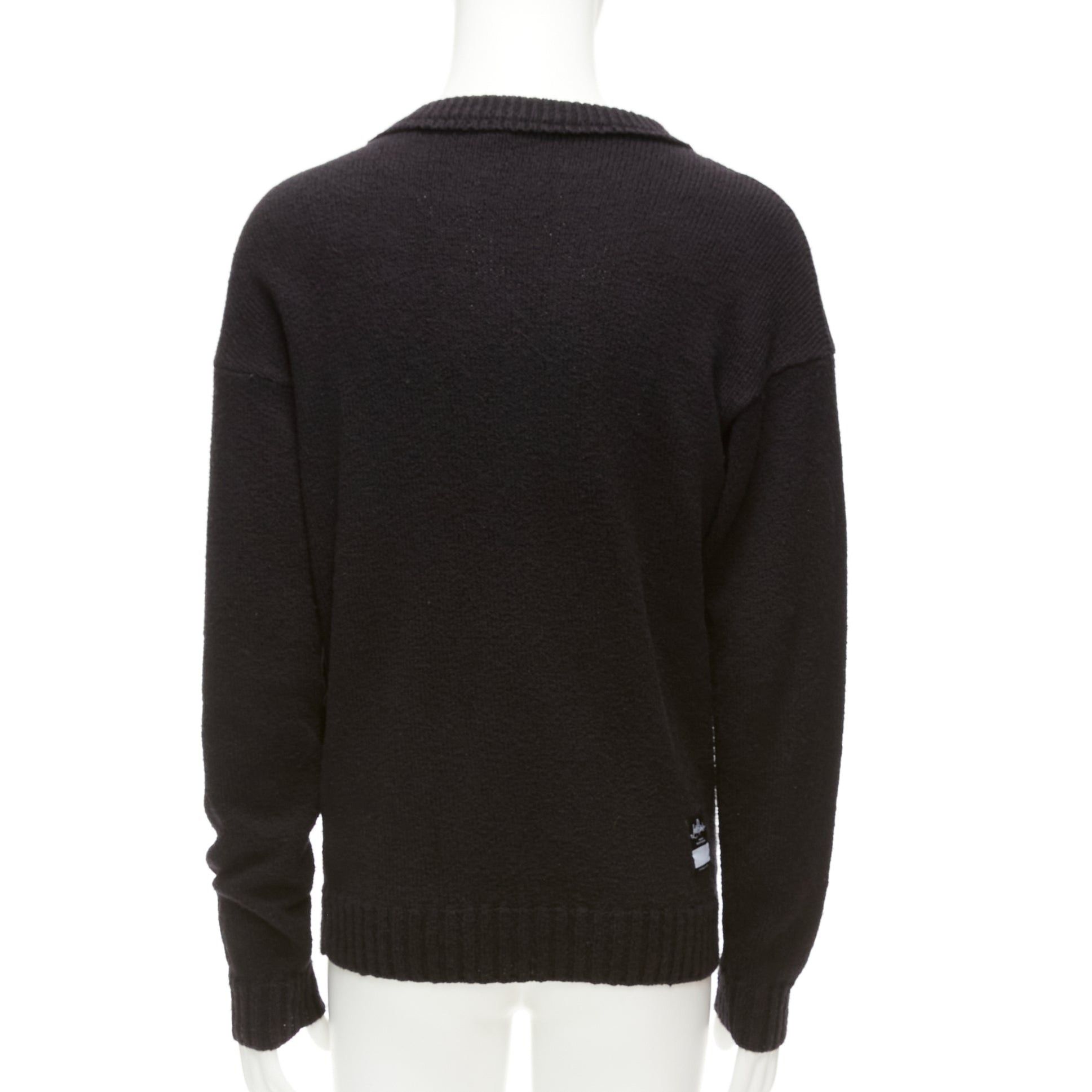 Loro Piana LORO PIANA 2021 Hiroshi Fujiwara black cotton logo tab round neck knit sweater M Size US M / EU 48-50 / 2 - 5 Thumbnail