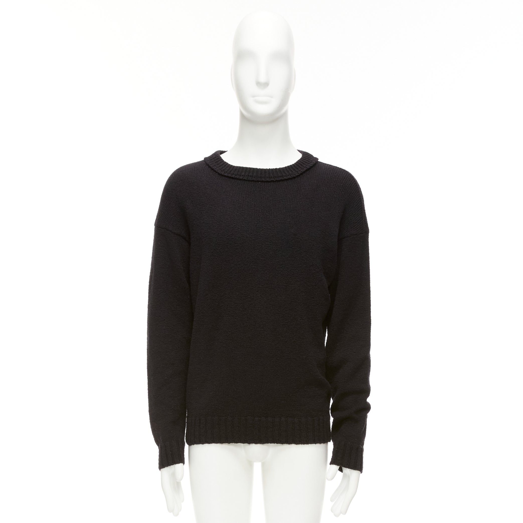 Loro Piana LORO PIANA 2021 Hiroshi Fujiwara black cotton logo tab round neck knit sweater M Size US M / EU 48-50 / 2 - 9 Thumbnail