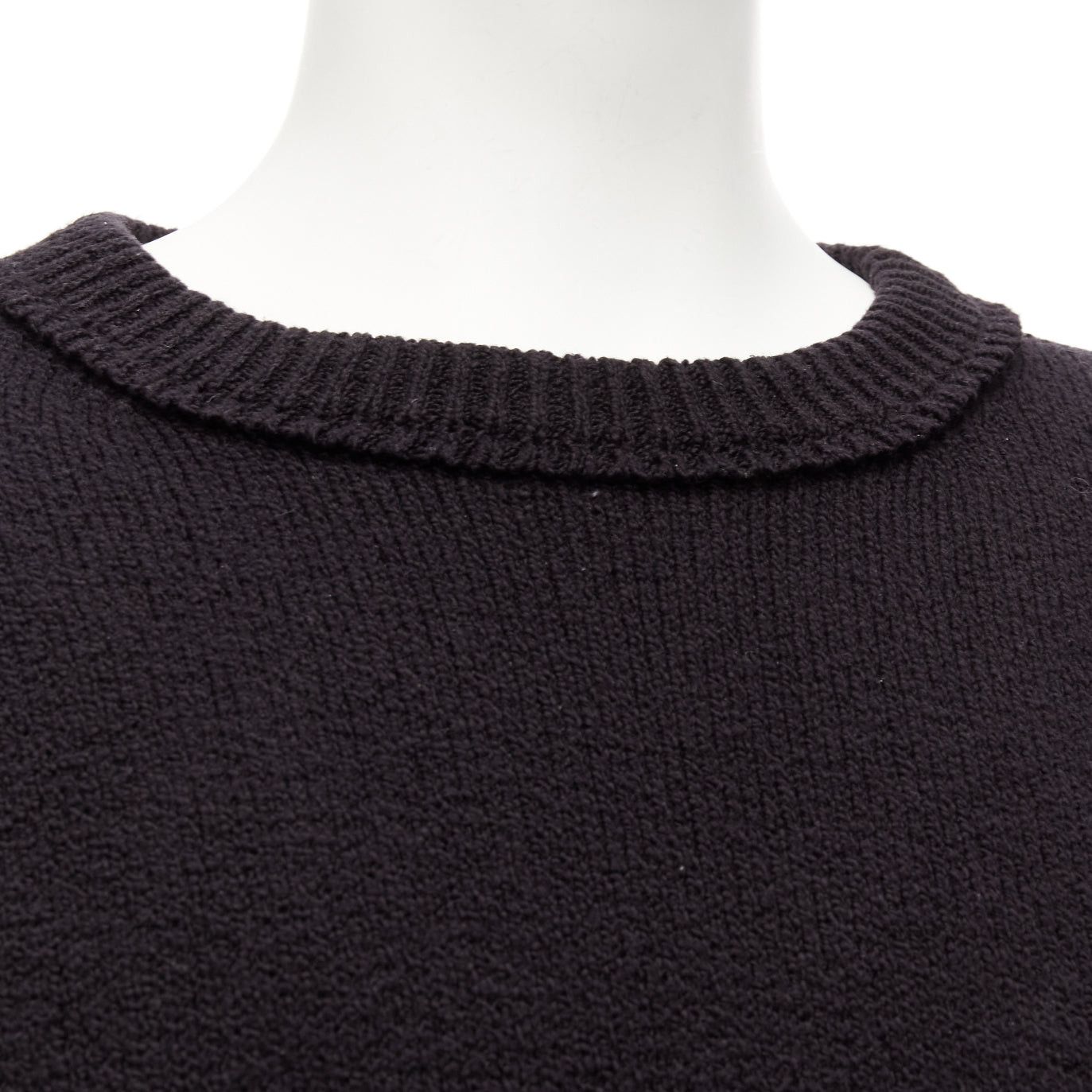 Loro Piana LORO PIANA 2021 Hiroshi Fujiwara black cotton logo tab round neck knit sweater M Size US M / EU 48-50 / 2 - 7 Thumbnail