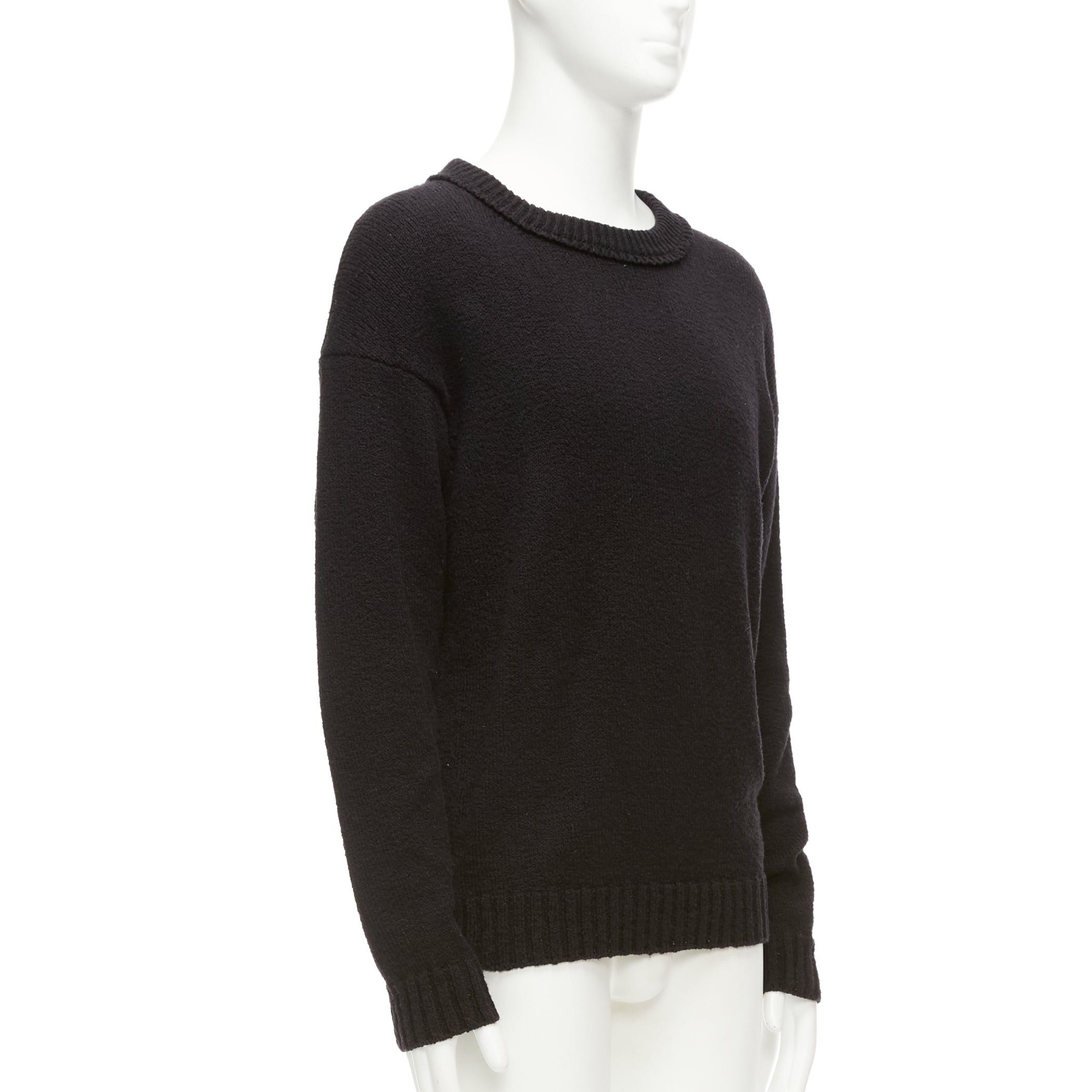 Loro Piana LORO PIANA 2021 Hiroshi Fujiwara black cotton logo tab round neck knit sweater M Size US M / EU 48-50 / 2 - 3 Thumbnail