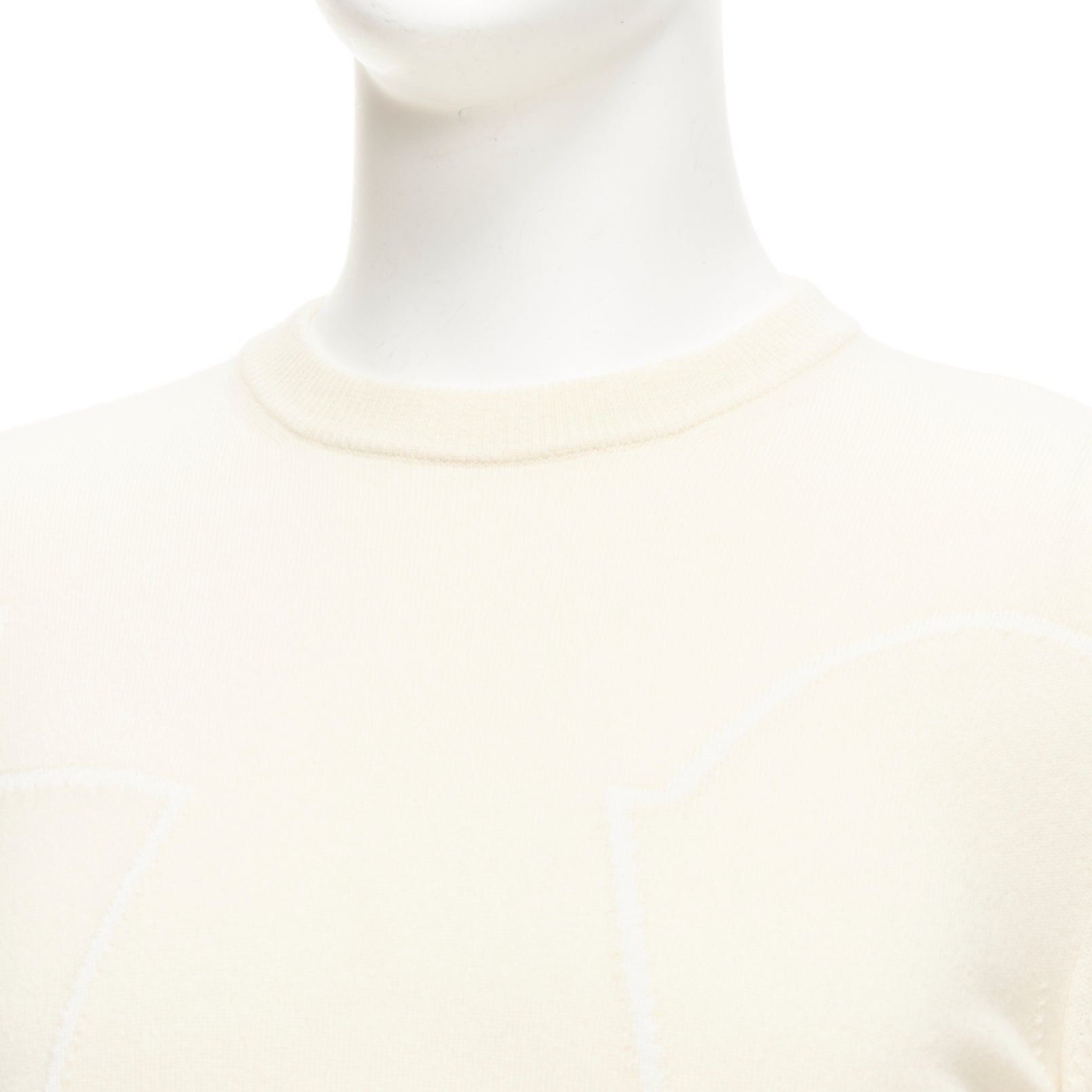 Loro Piana LORO PIANA 100% cashmere cream brown abstract graphic sweater IT48 M Size US M / EU 48-50 / 2 - 7 Thumbnail