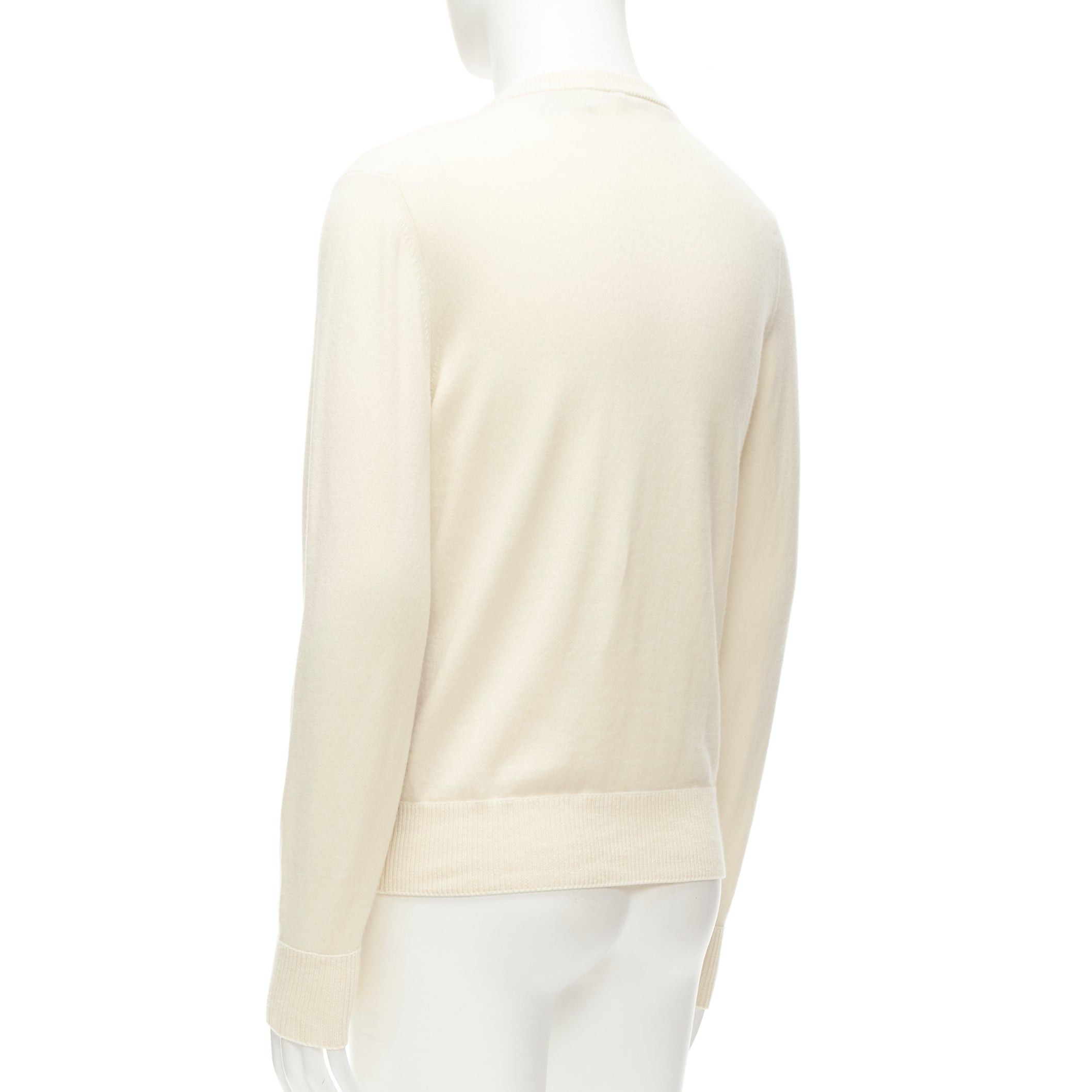 Loro Piana LORO PIANA 100% cashmere cream brown abstract graphic sweater IT48 M Size US M / EU 48-50 / 2 - 6 Thumbnail