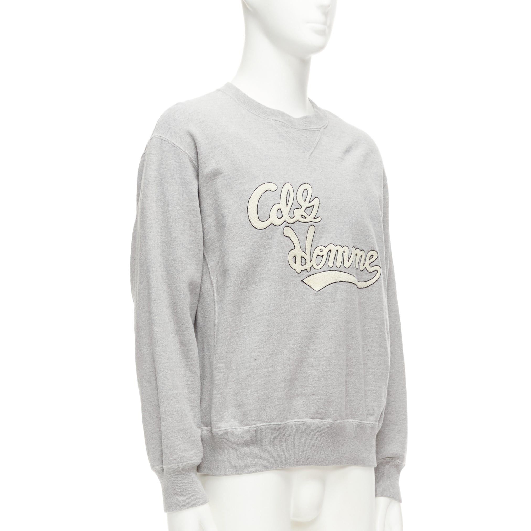 Comme des Garcons COMME DES GARCONS 2021 grey cotton white logo varsity sweatshirt M Size US M / EU 48-50 / 2 - 3 Thumbnail