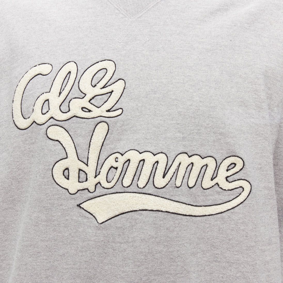 Comme des Garcons COMME DES GARCONS 2021 grey cotton white logo varsity sweatshirt M Size US M / EU 48-50 / 2 - 2 Thumbnail