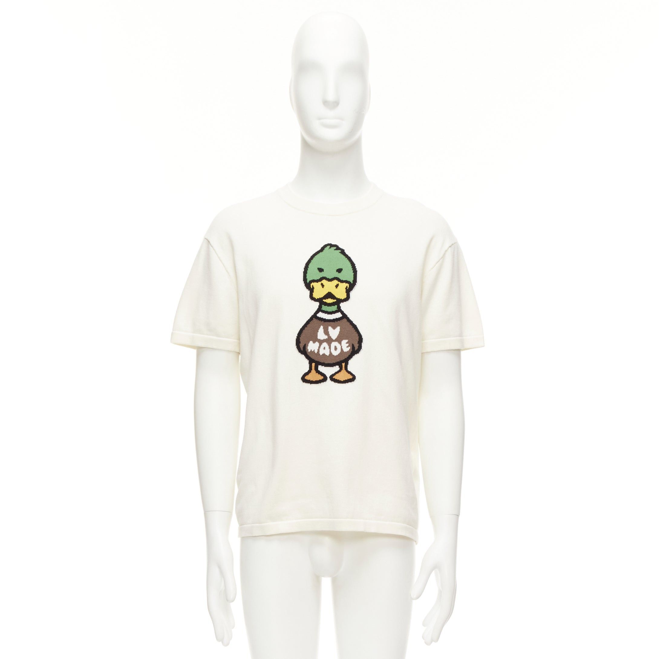 Louis Vuitton LOUIS VUITTON Nigo LV Made Duck cream intarsia jacquard knit top S Size US S / EU 44-46 / 1 - 9 Thumbnail