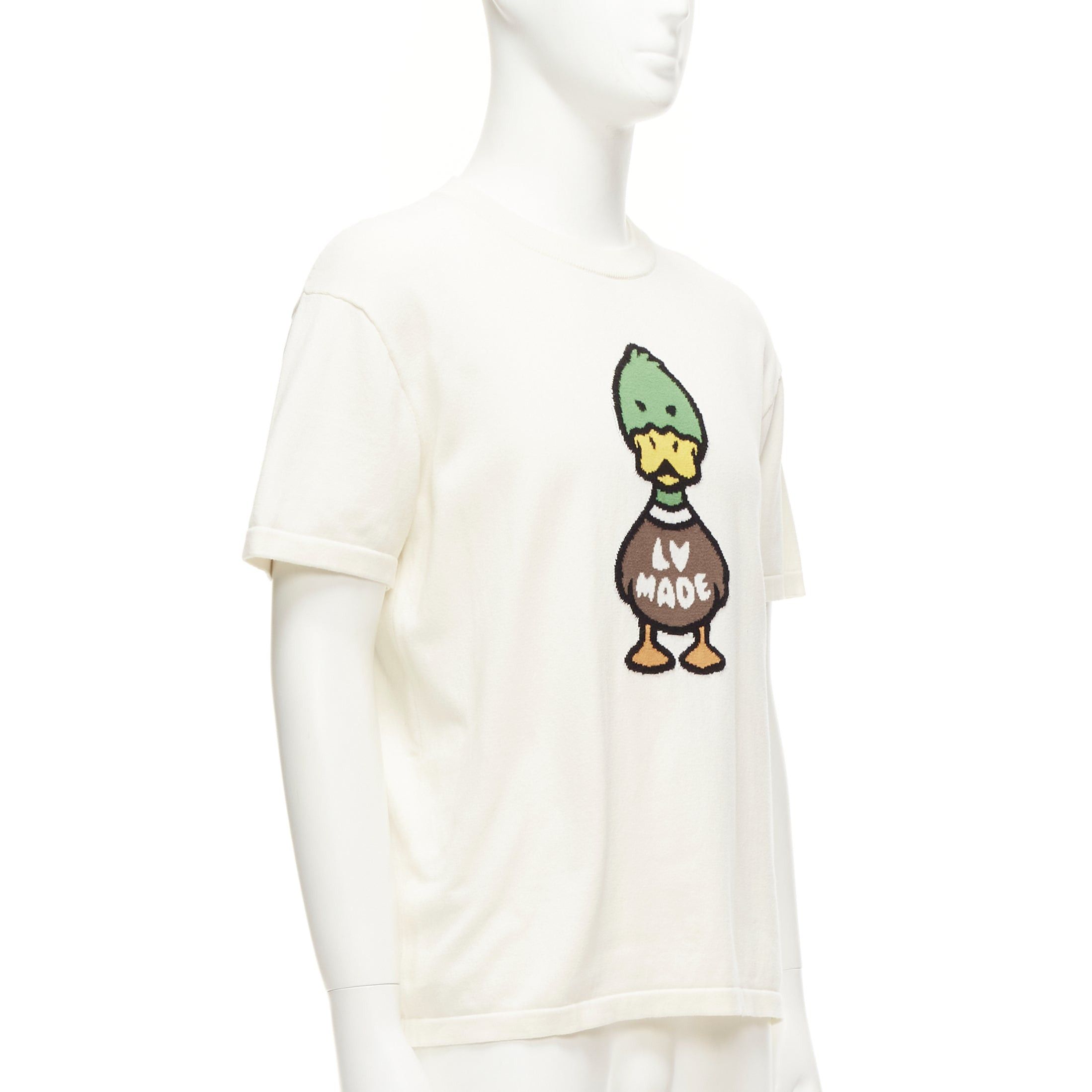 Louis Vuitton LOUIS VUITTON Nigo LV Made Duck cream intarsia jacquard knit top S Size US S / EU 44-46 / 1 - 3 Thumbnail