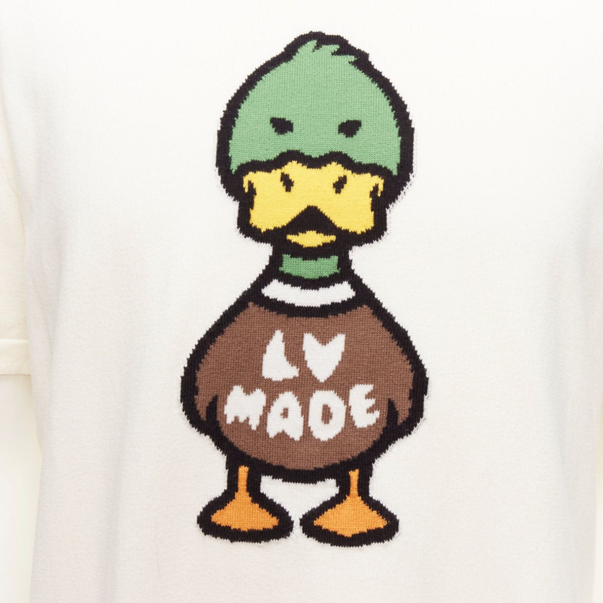 Louis Vuitton LOUIS VUITTON Nigo LV Made Duck cream intarsia jacquard knit top S Size US S / EU 44-46 / 1 - 2 Thumbnail