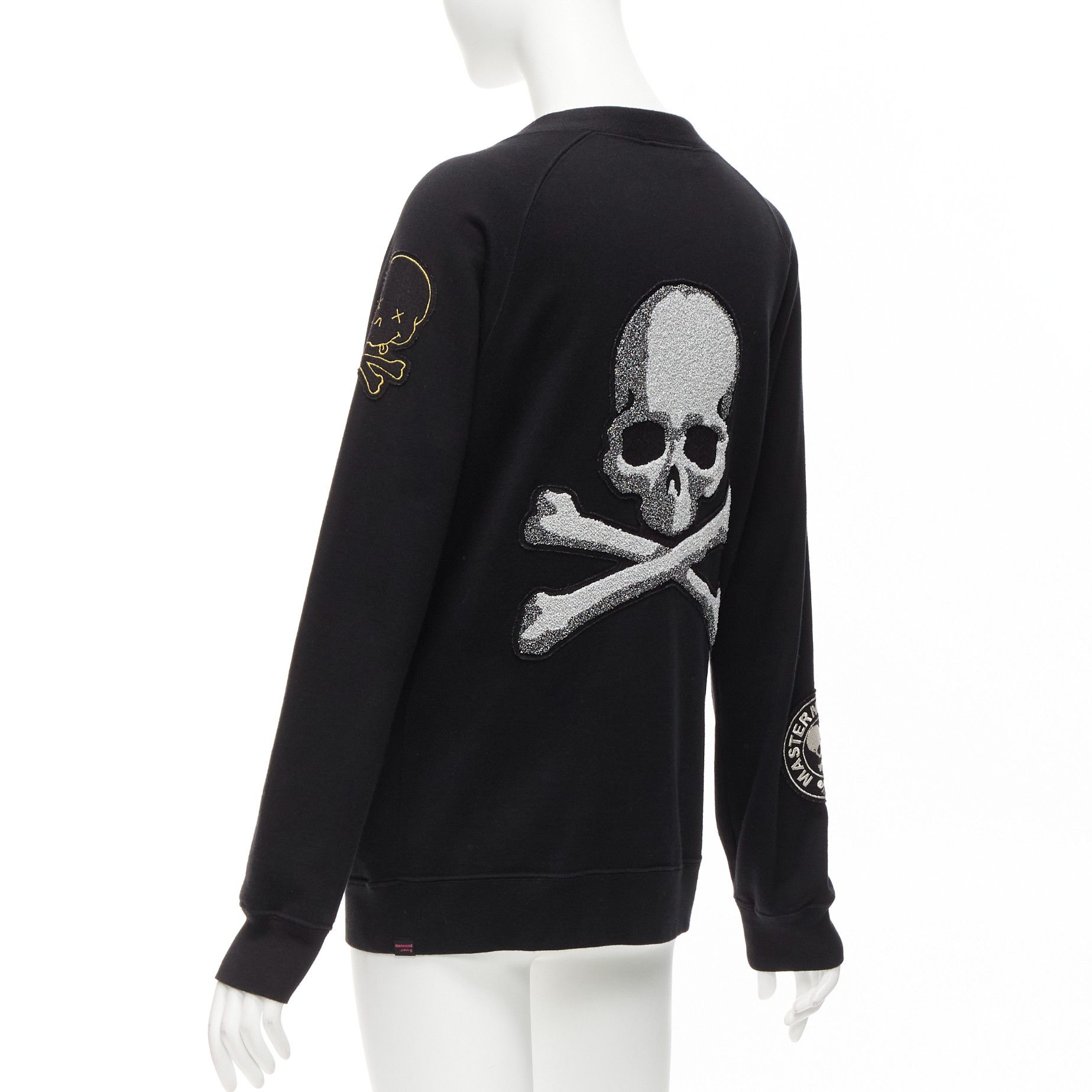 Mastermind Japan MASTERMIND JAPAN black cotton varsity skull logo patch cardigan sweater JP1 S Size S / US 4 / IT 40 - 7 Thumbnail