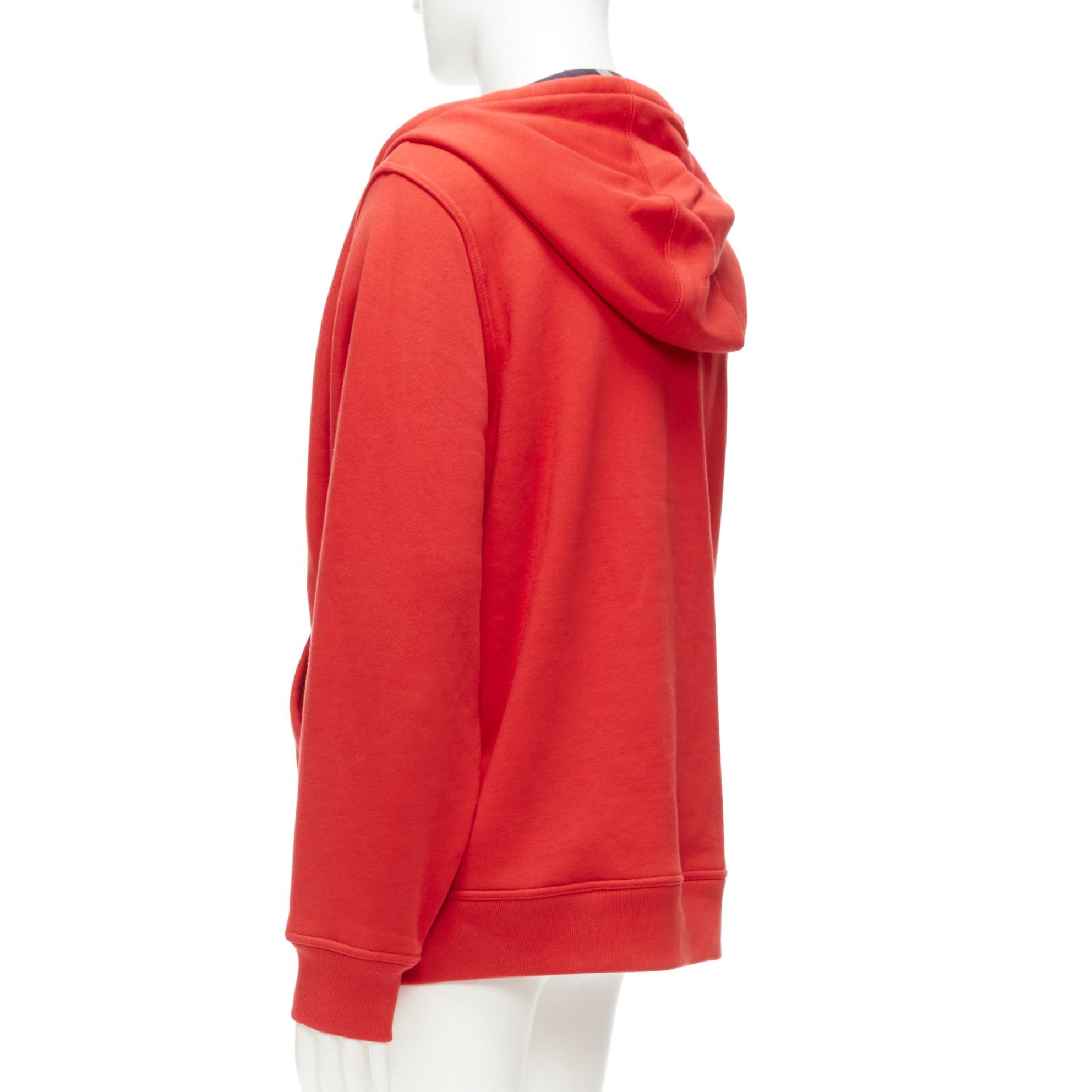 Burberry BURBERRY red cotton blend house check lined logo oversized hoodie XS Size US S / EU 44-46 / 1 - 6 Thumbnail