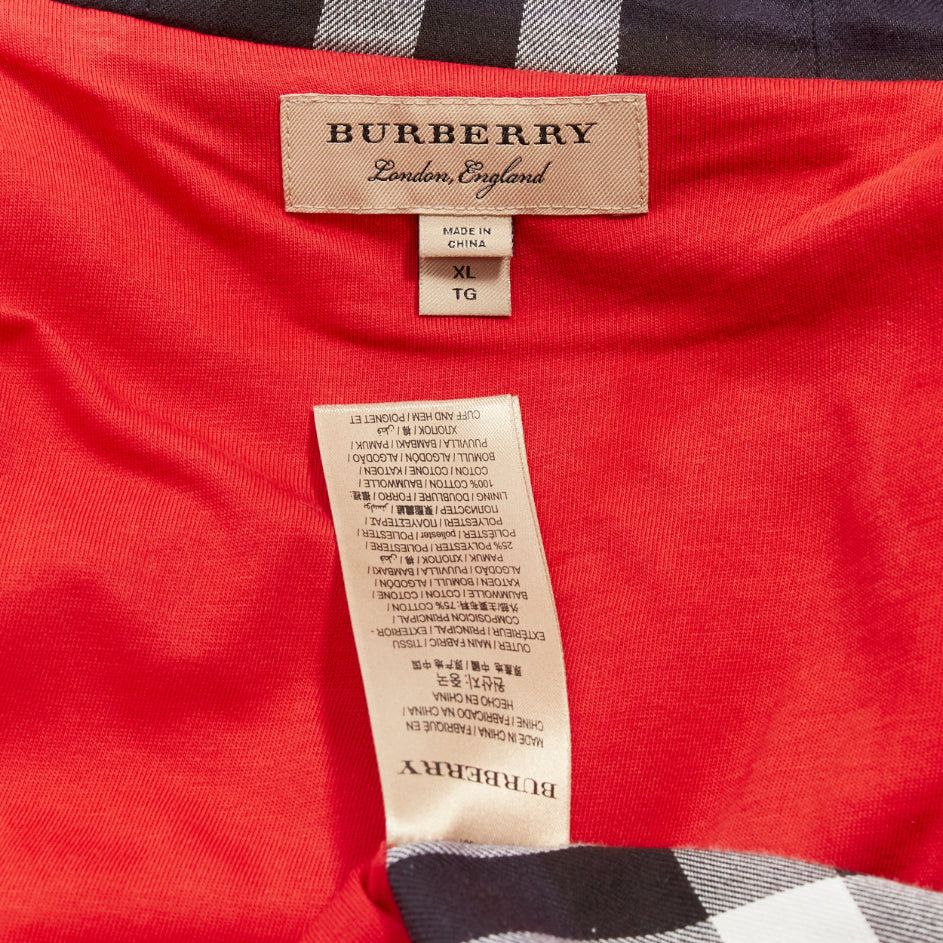 Burberry BURBERRY red cotton blend house check lined logo oversized hoodie XS Size US S / EU 44-46 / 1 - 9 Thumbnail