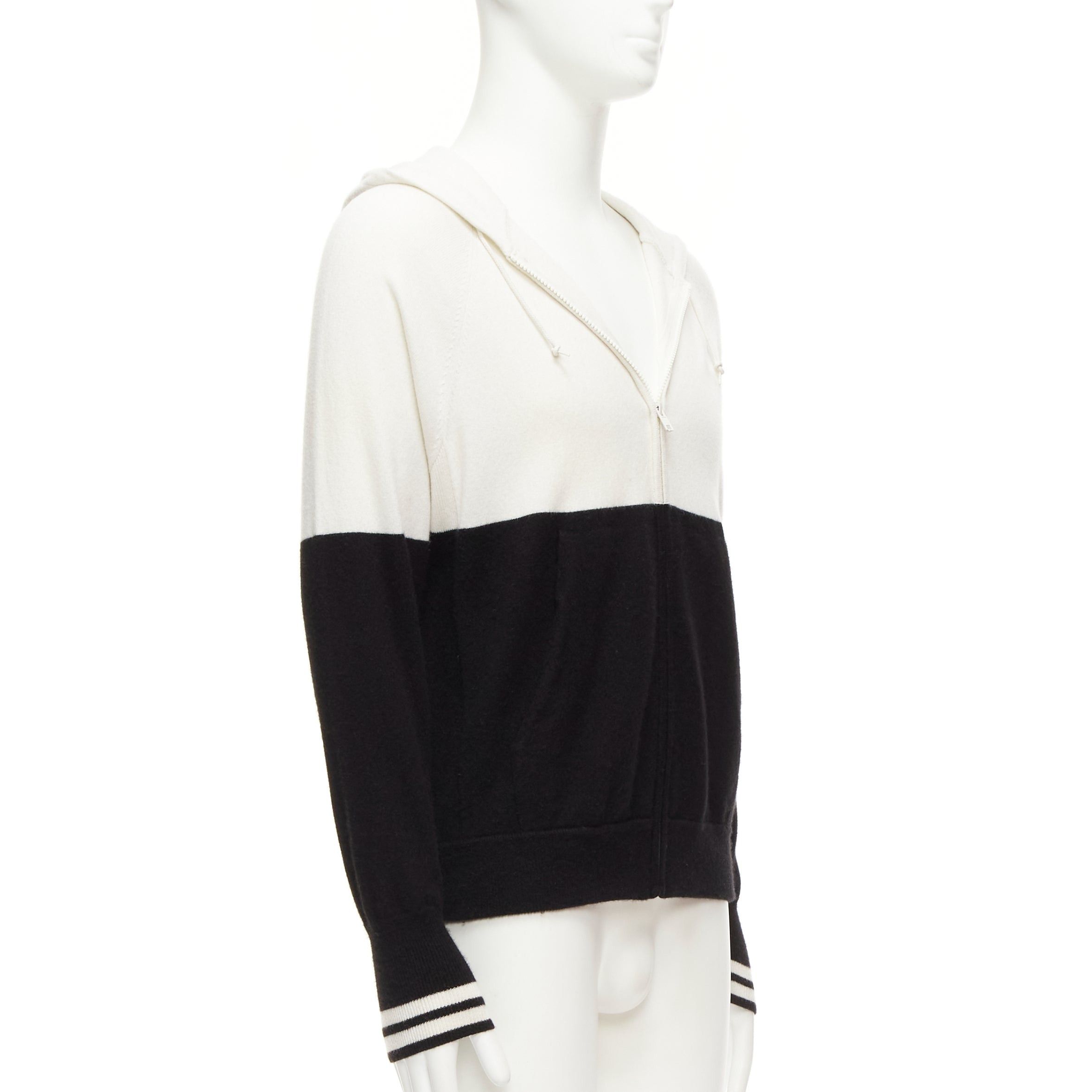 Loro Piana LORO PIANA Hiroshi Fujiwara 100% cashmere black white logo embroidery hoodie S Size US S / EU 44-46 / 1 - 4 Thumbnail