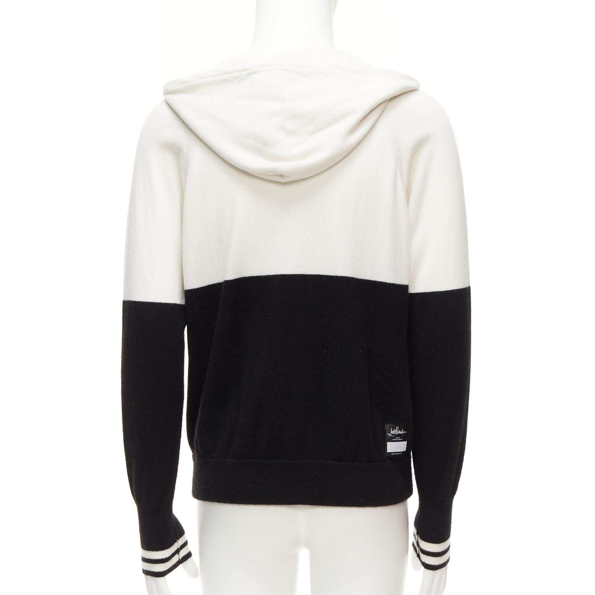 Loro Piana LORO PIANA Hiroshi Fujiwara 100% cashmere black white logo embroidery hoodie S Size US S / EU 44-46 / 1 - 6 Thumbnail