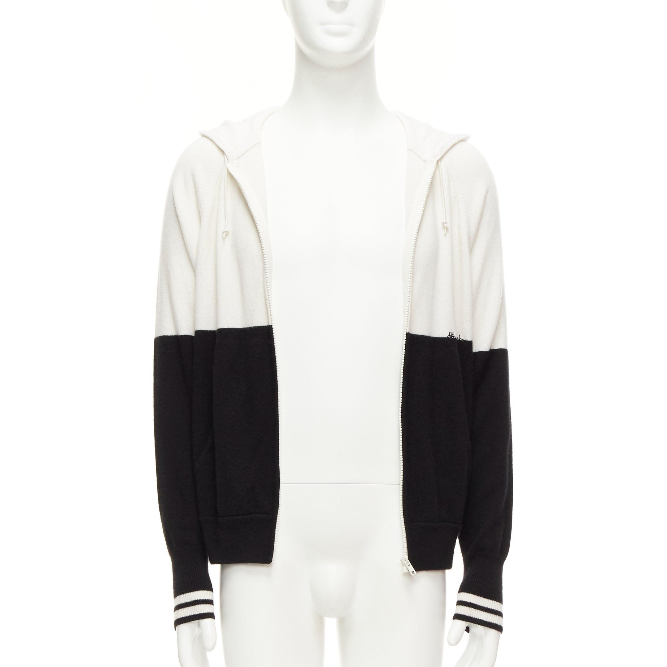 Loro Piana LORO PIANA Hiroshi Fujiwara 100% cashmere black white logo embroidery hoodie S Size US S / EU 44-46 / 1 - 3 Thumbnail