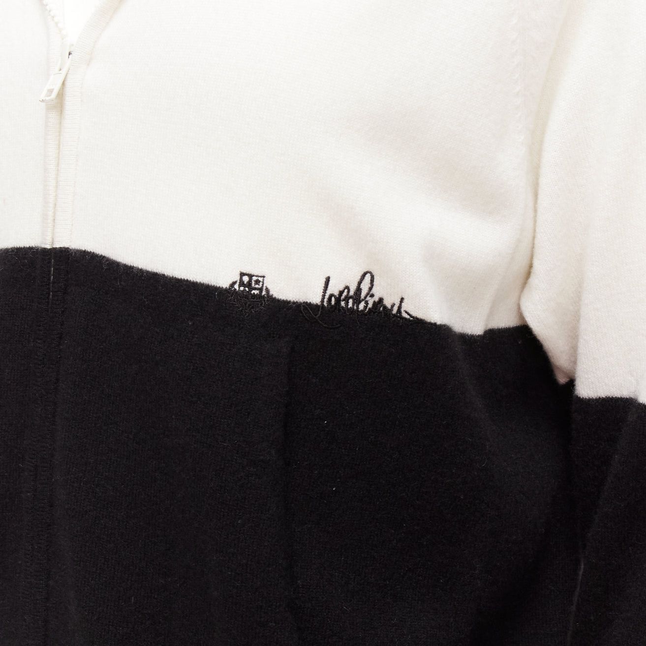 Loro Piana LORO PIANA Hiroshi Fujiwara 100% cashmere black white logo embroidery hoodie S Size US S / EU 44-46 / 1 - 8 Thumbnail