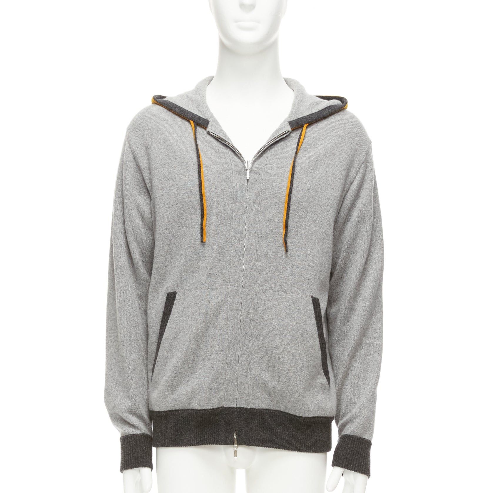 Loro Piana LORO PIANA 100% baby cashmere grey tiger print reversible hoodie zip up M Size US M / EU 48-50 / 2 - 3 Thumbnail