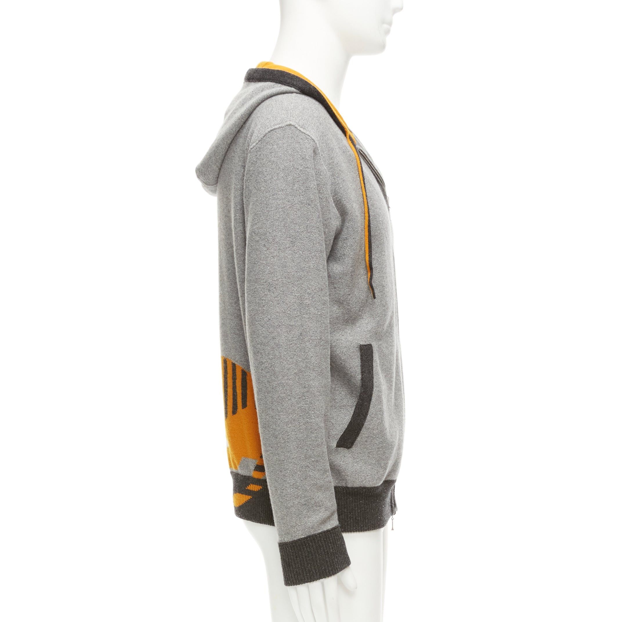 Loro Piana LORO PIANA 100% baby cashmere grey tiger print reversible hoodie zip up M Size US M / EU 48-50 / 2 - 11 Thumbnail
