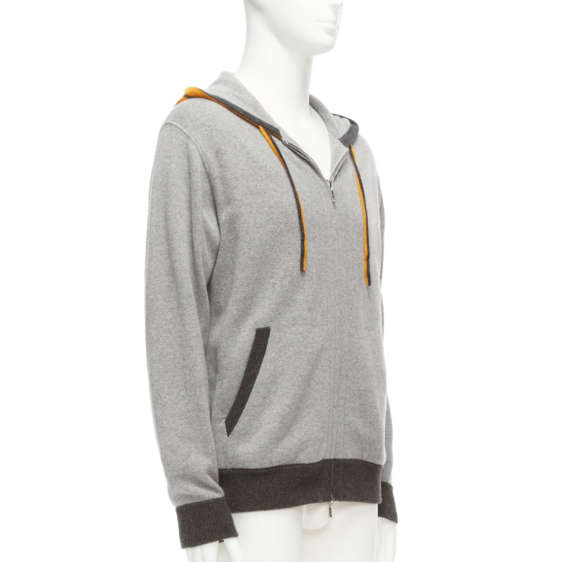 Loro Piana LORO PIANA 100% baby cashmere grey tiger print reversible hoodie zip up M Size US M / EU 48-50 / 2 - 4 Thumbnail