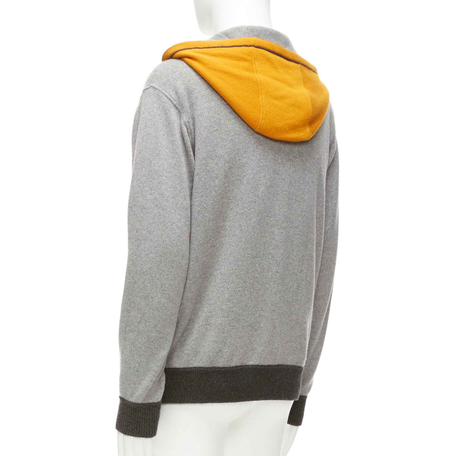 Loro Piana LORO PIANA 100% baby cashmere grey tiger print reversible hoodie zip up M Size US M / EU 48-50 / 2 - 7 Thumbnail