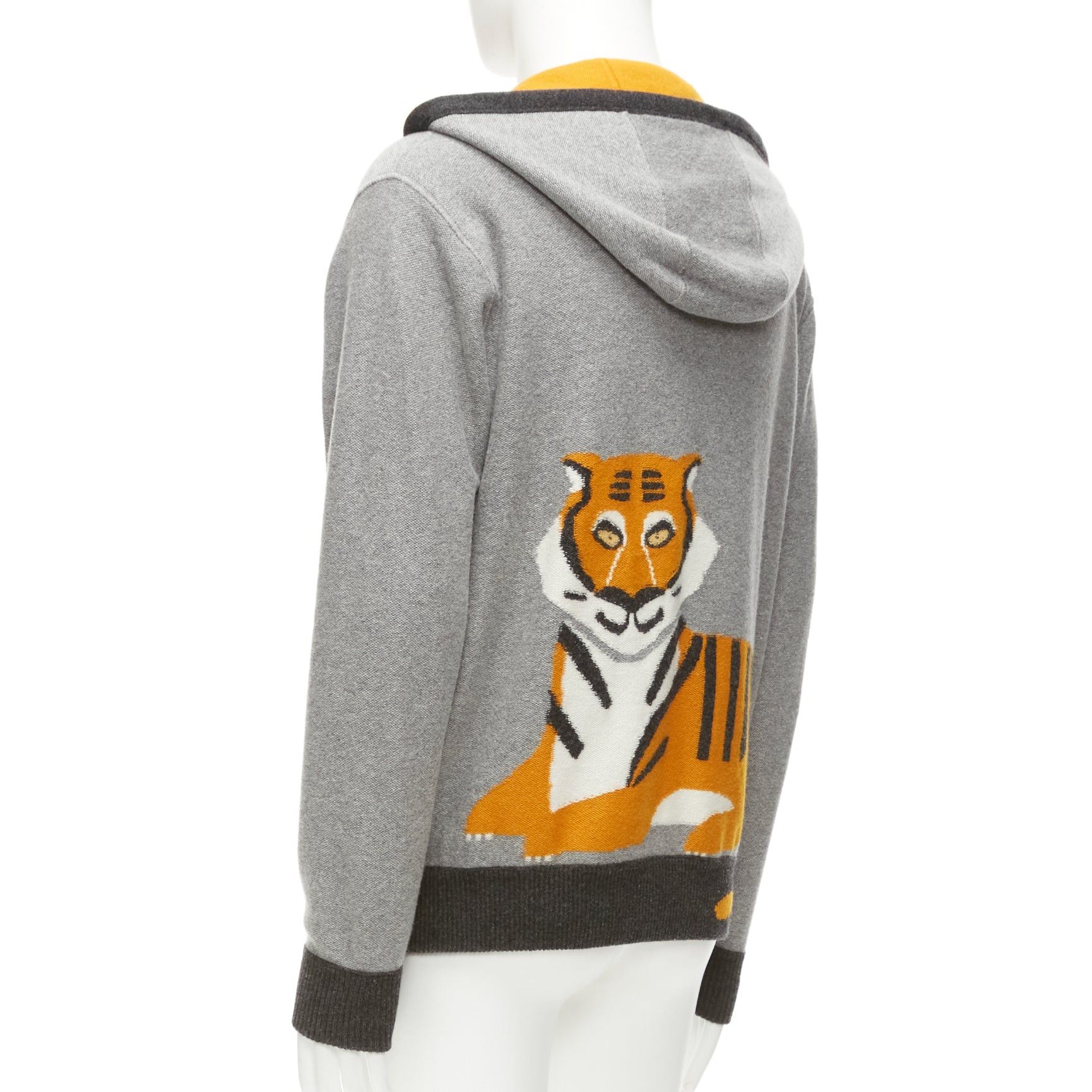 Loro Piana LORO PIANA 100% baby cashmere grey tiger print reversible hoodie zip up M Size US M / EU 48-50 / 2 - 12 Thumbnail