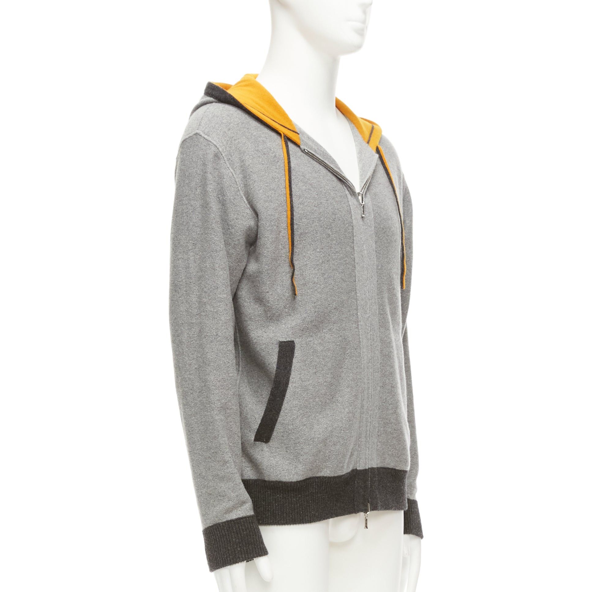 Loro Piana LORO PIANA 100% baby cashmere grey tiger print reversible hoodie zip up M Size US M / EU 48-50 / 2 - 10 Thumbnail