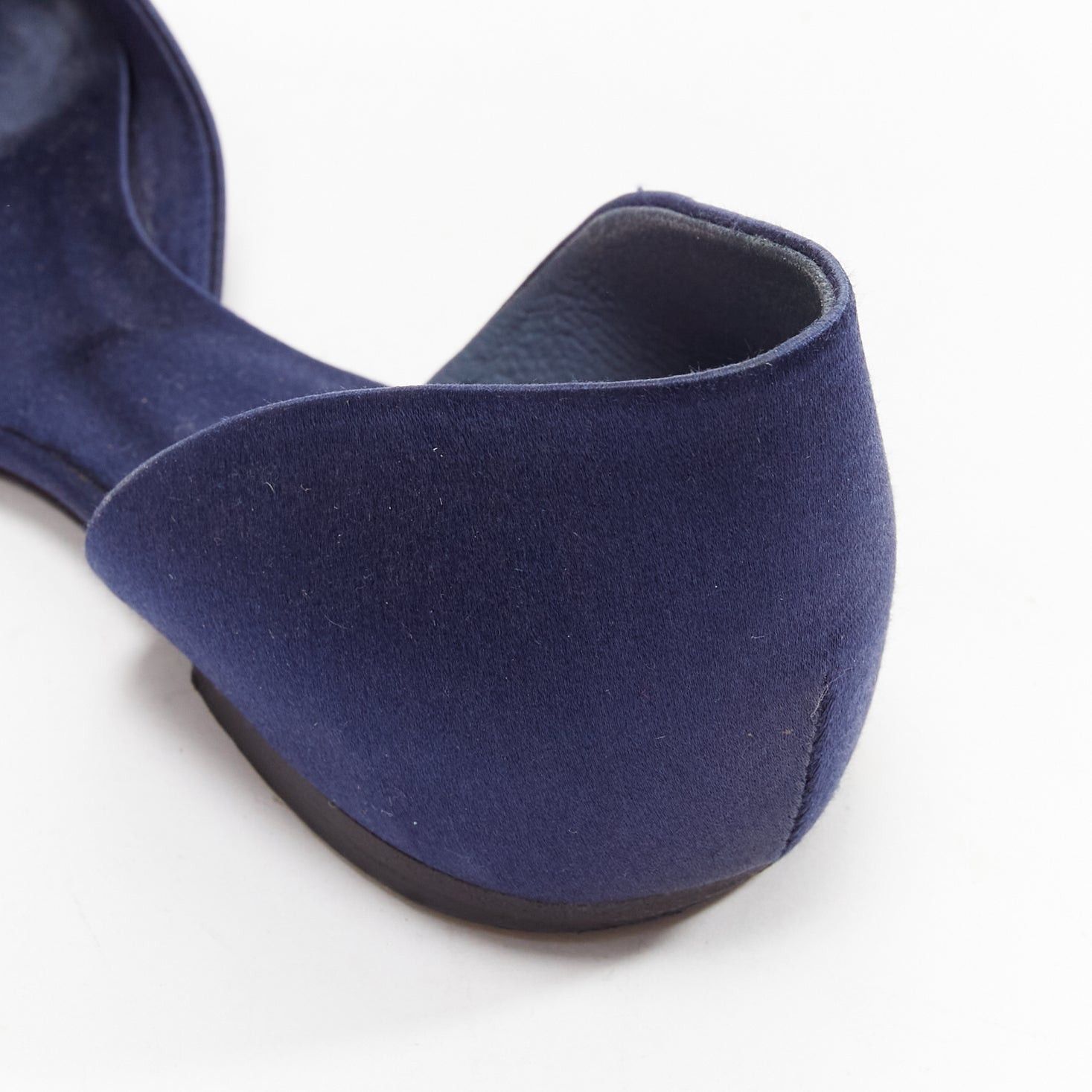 Roger Vivier ROGER VIVIER Chips Strass navy satin crystal square buckles flat shoes EU35 Size US 5 / IT 35 - 8 Thumbnail