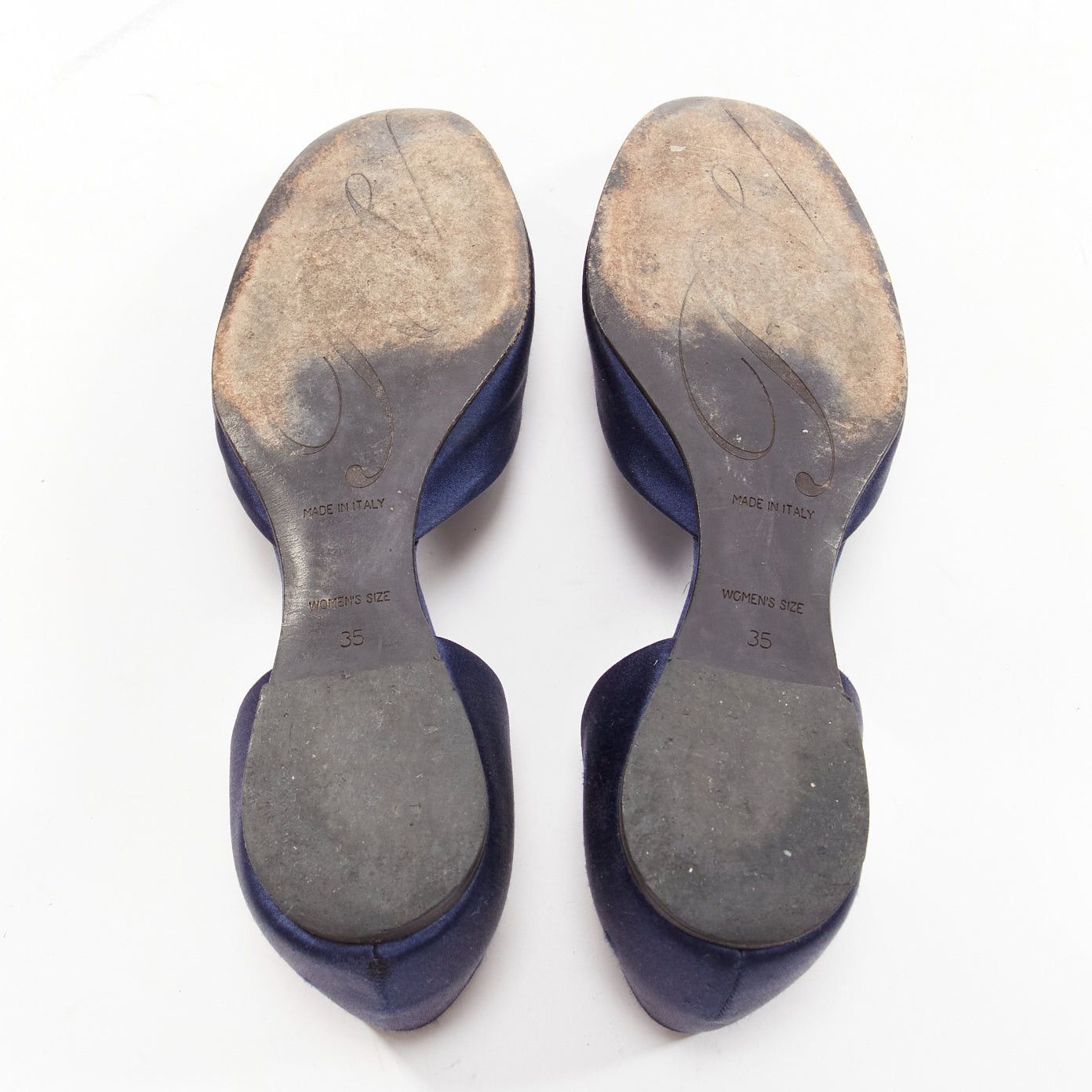 Roger Vivier ROGER VIVIER Chips Strass navy satin crystal square buckles flat shoes EU35 Size US 5 / IT 35 - 10 Thumbnail