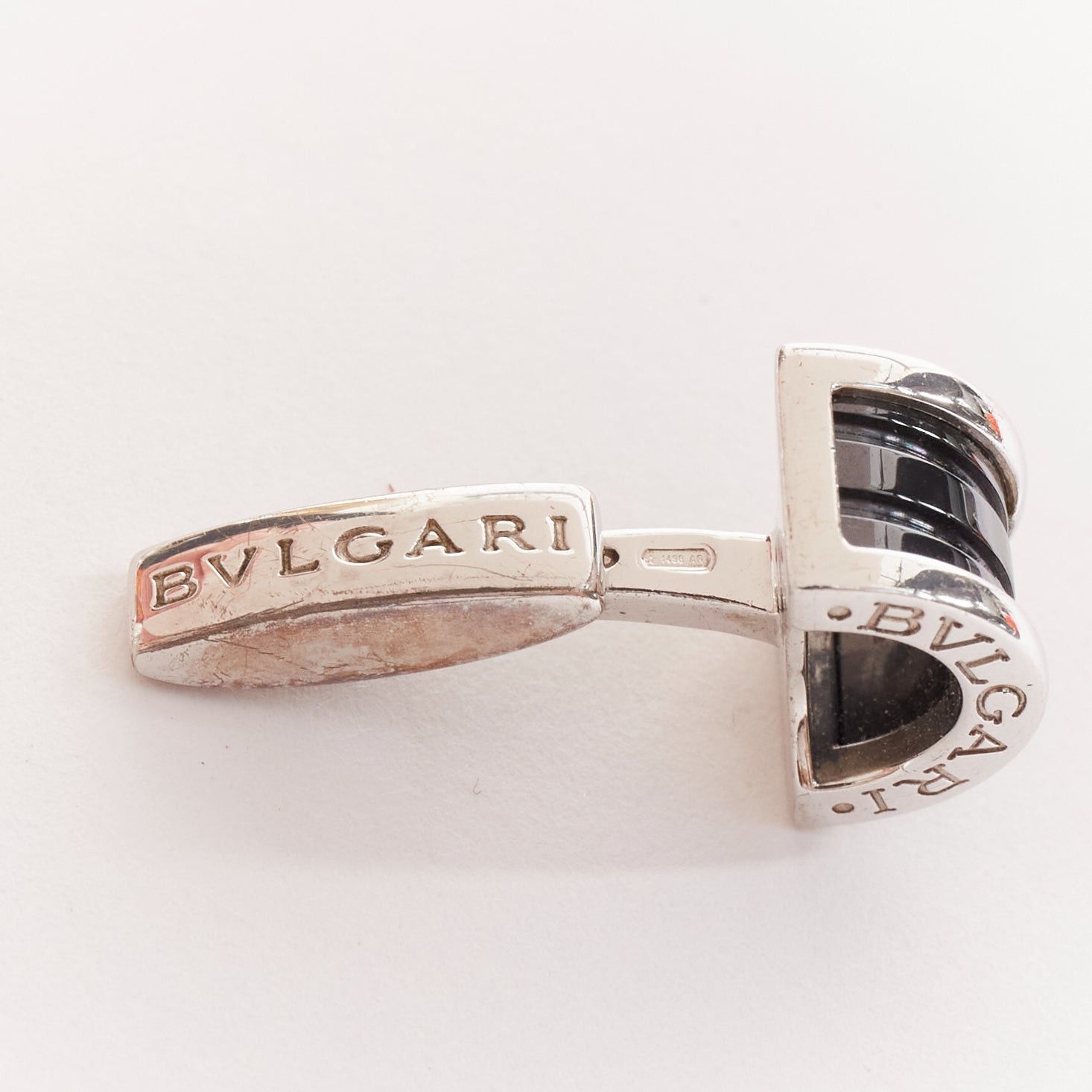 Bvlgari BULGARI Bzero 925 sterling silver black onyx logo back cufflinks Size ONE SIZE - 5 Thumbnail