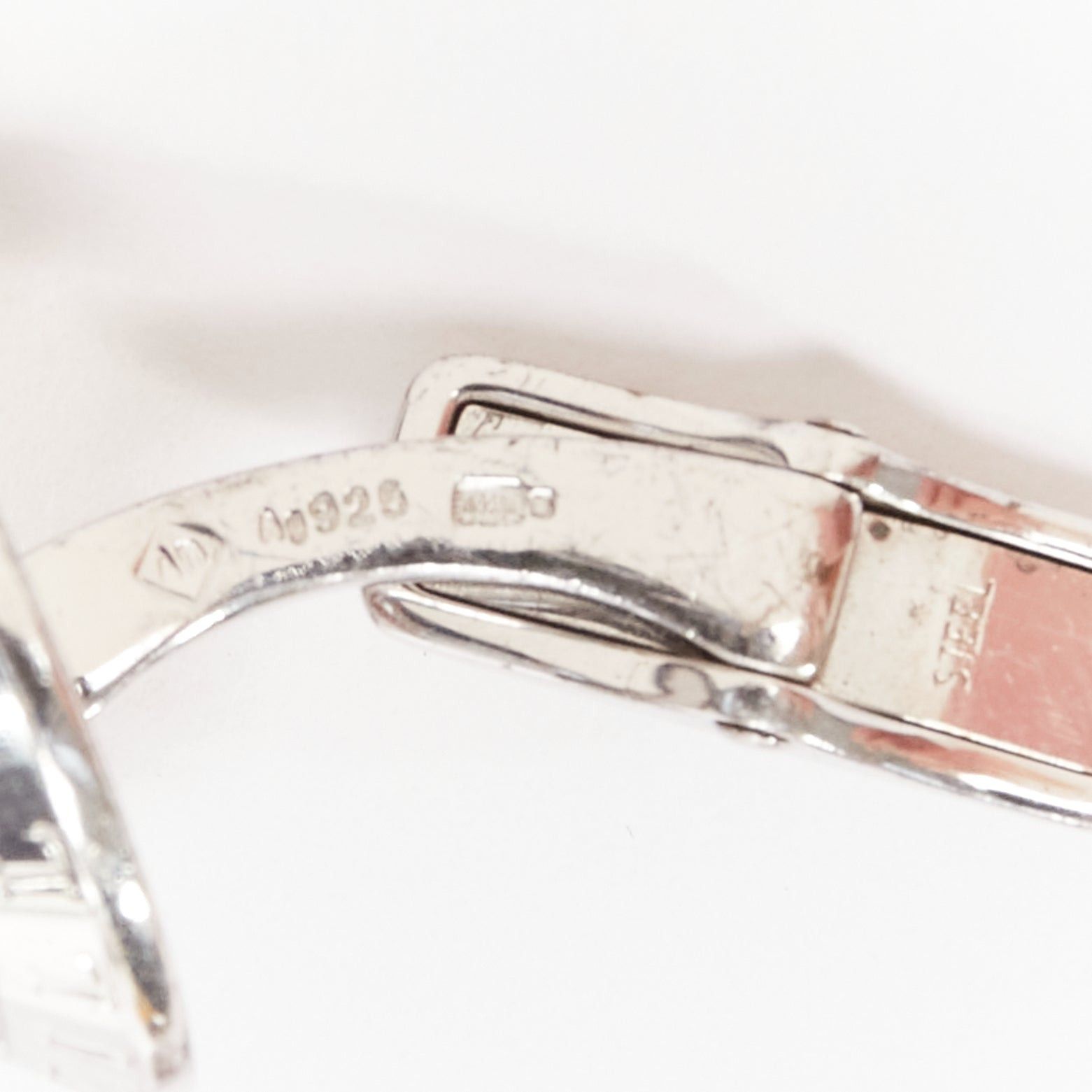 Alfred Dunhill ALFRED DUNHILL 925 steel holographic mother of pearl round logo cufflinks Size ONE SIZE - 5 Thumbnail
