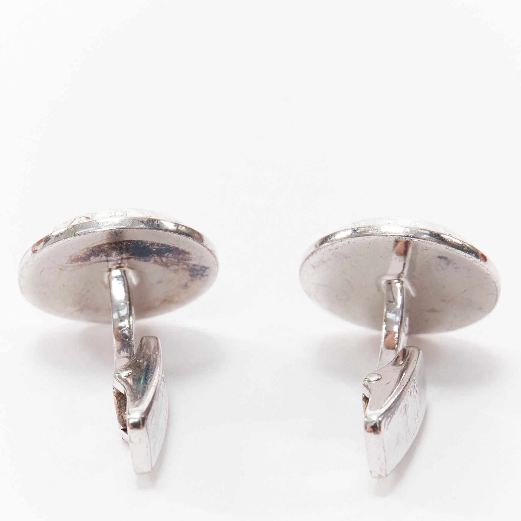 Alfred Dunhill ALFRED DUNHILL 925 steel holographic mother of pearl round logo cufflinks Size ONE SIZE - 2 Thumbnail