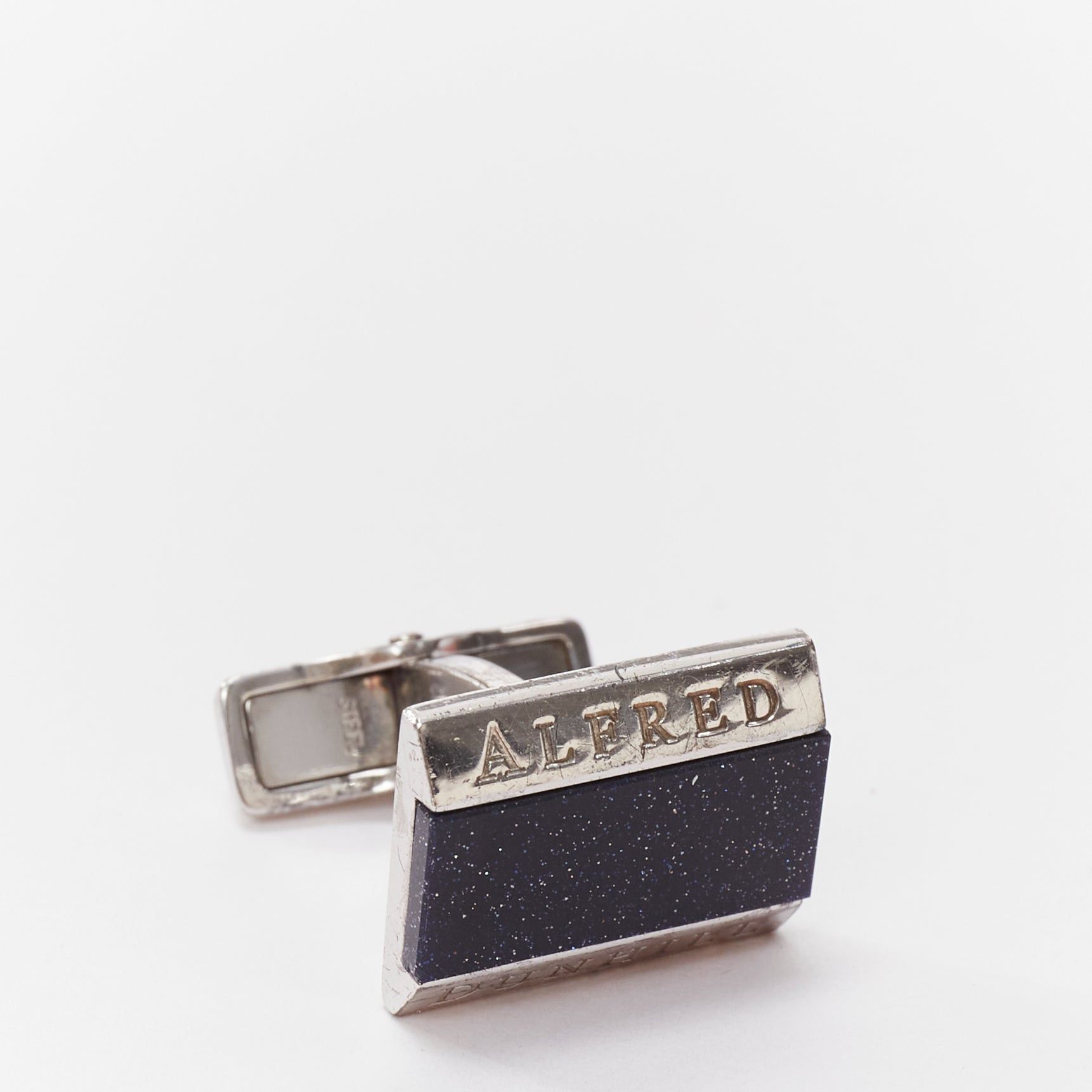 Alfred Dunhill ALFRED DUNHILL 925 steel blue glitter surface split logo cufflinks Size ONE SIZE - 3 Thumbnail