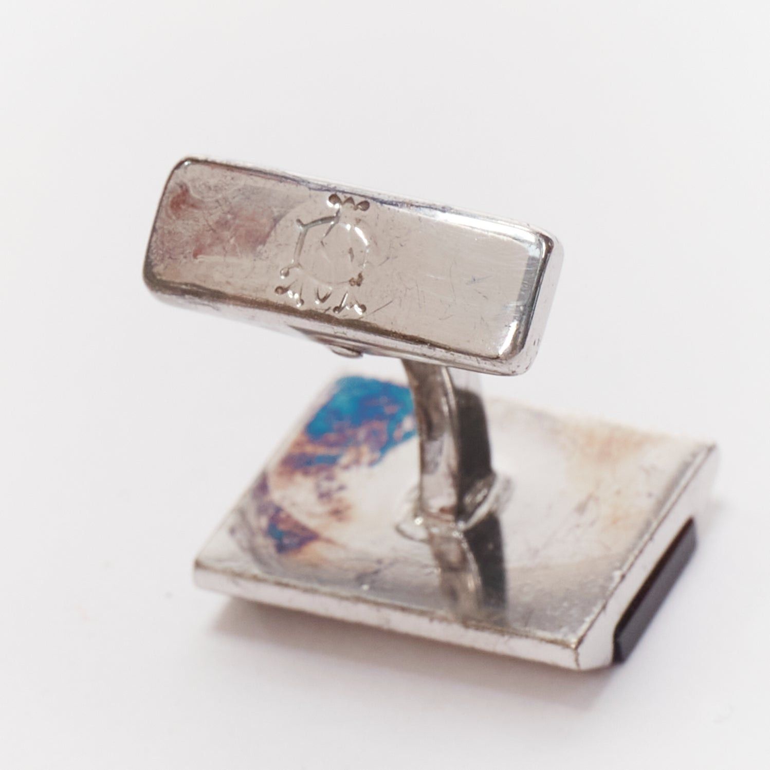 Alfred Dunhill ALFRED DUNHILL 925 steel blue glitter surface split logo cufflinks Size ONE SIZE - 4 Thumbnail