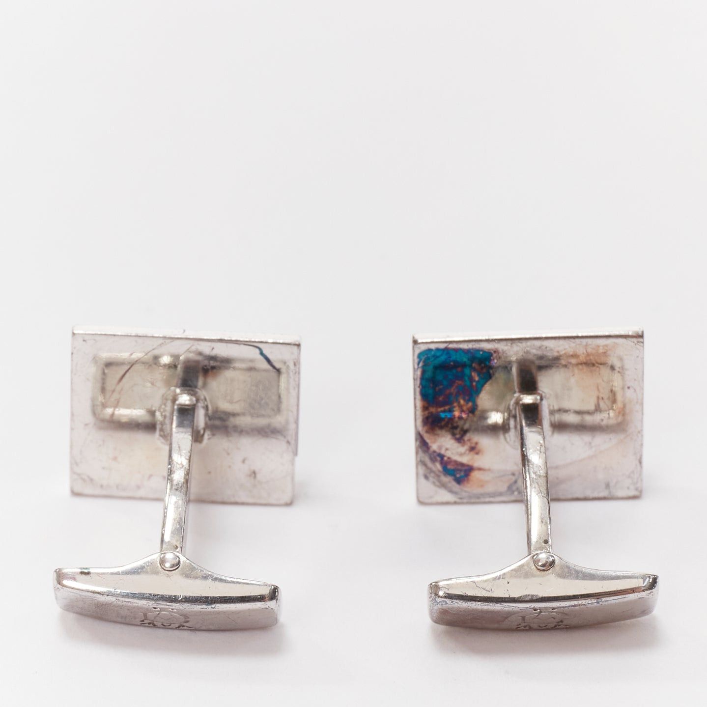 Alfred Dunhill ALFRED DUNHILL 925 steel blue glitter surface split logo cufflinks Size ONE SIZE - 2 Thumbnail
