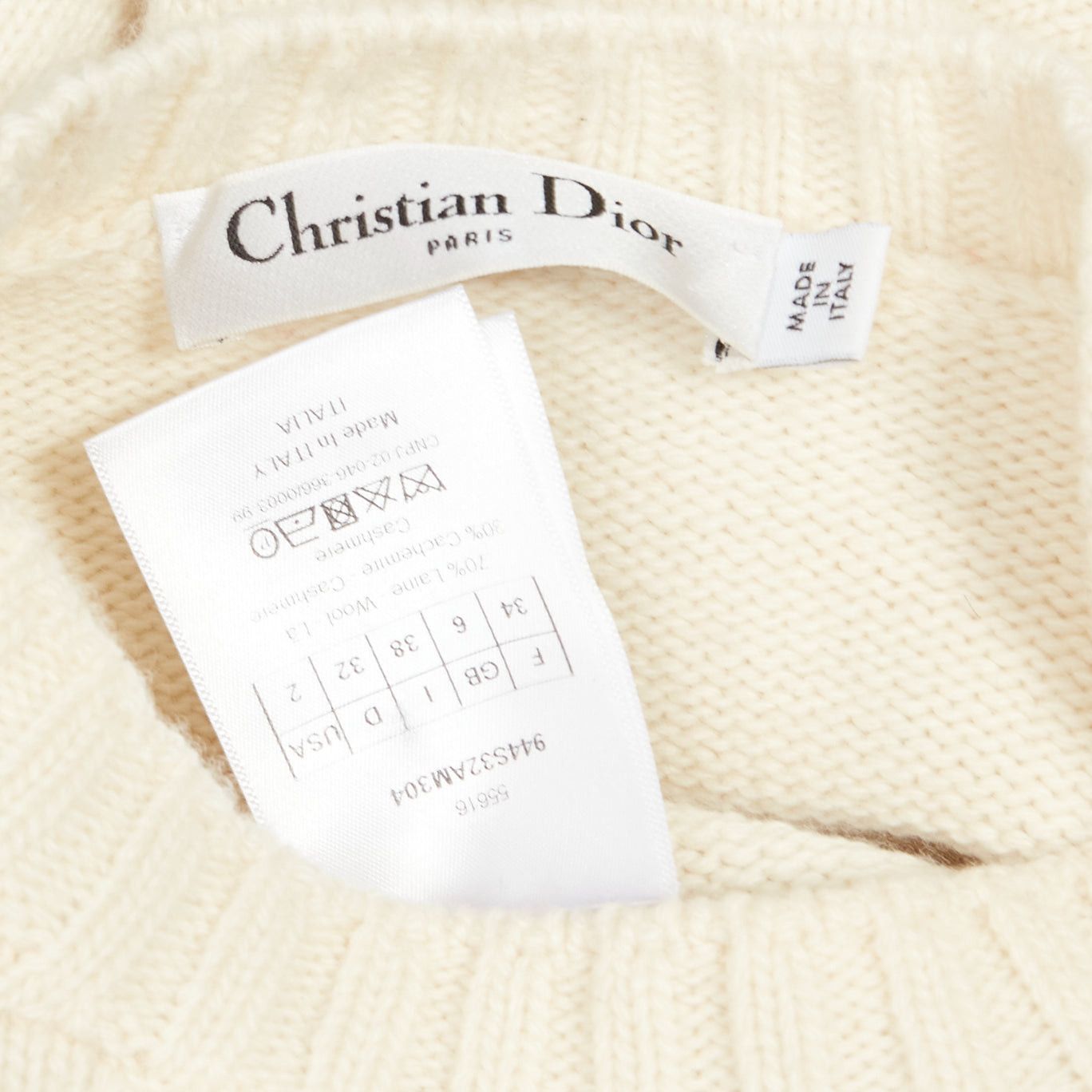 Dior DIOR 2019 wool cashmere cream Rather Be Sailing long pullover sweater FR34 XS Size XS / US 0-2 / IT 36-38 - 10 Thumbnail