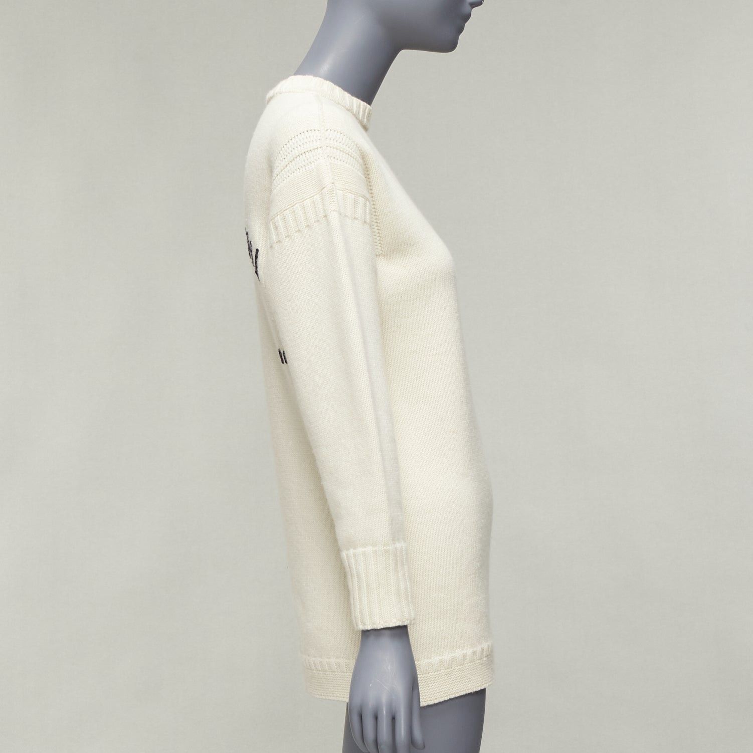 Dior DIOR 2019 wool cashmere cream Rather Be Sailing long pullover sweater FR34 XS Size XS / US 0-2 / IT 36-38 - 5 Thumbnail