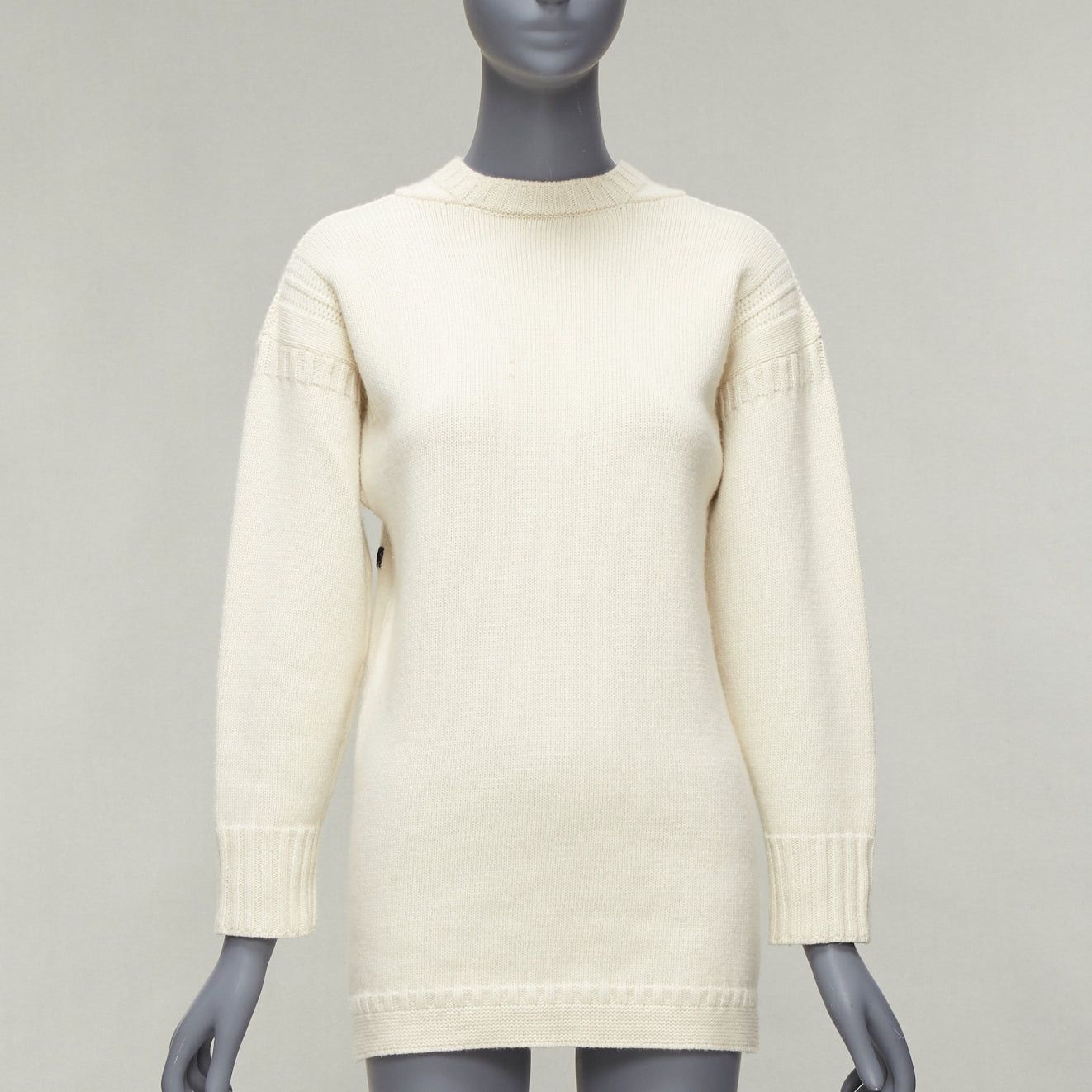 Dior DIOR 2019 wool cashmere cream Rather Be Sailing long pullover sweater FR34 XS Size XS / US 0-2 / IT 36-38 - 3 Thumbnail