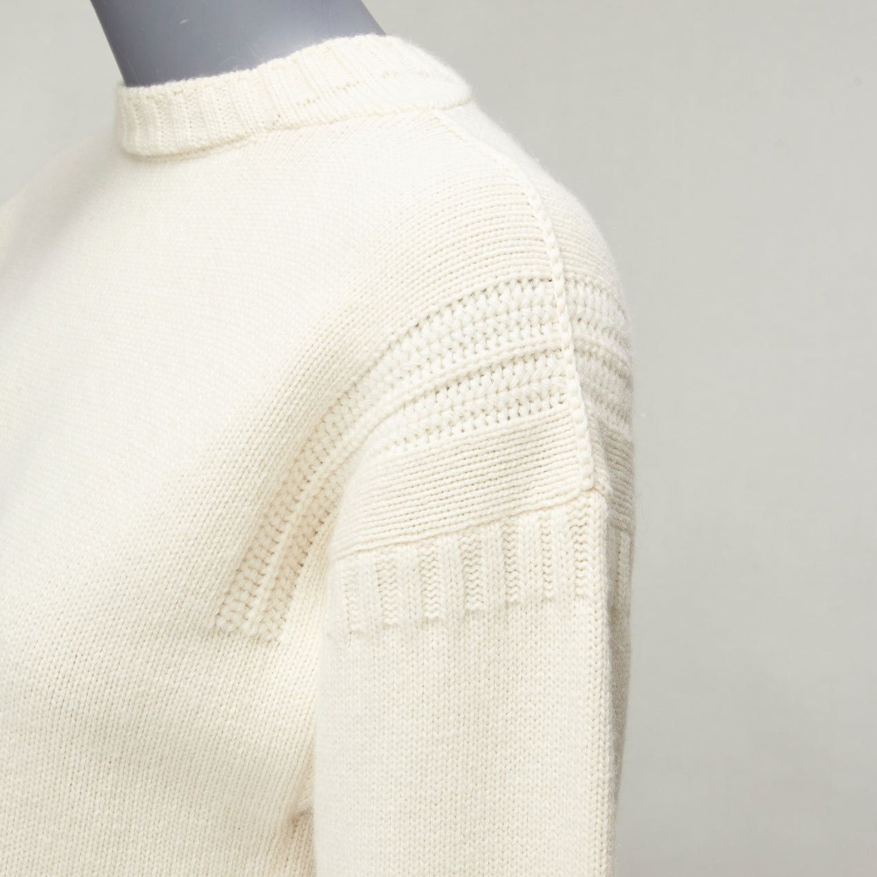 Dior DIOR 2019 wool cashmere cream Rather Be Sailing long pullover sweater FR34 XS Size XS / US 0-2 / IT 36-38 - 7 Thumbnail