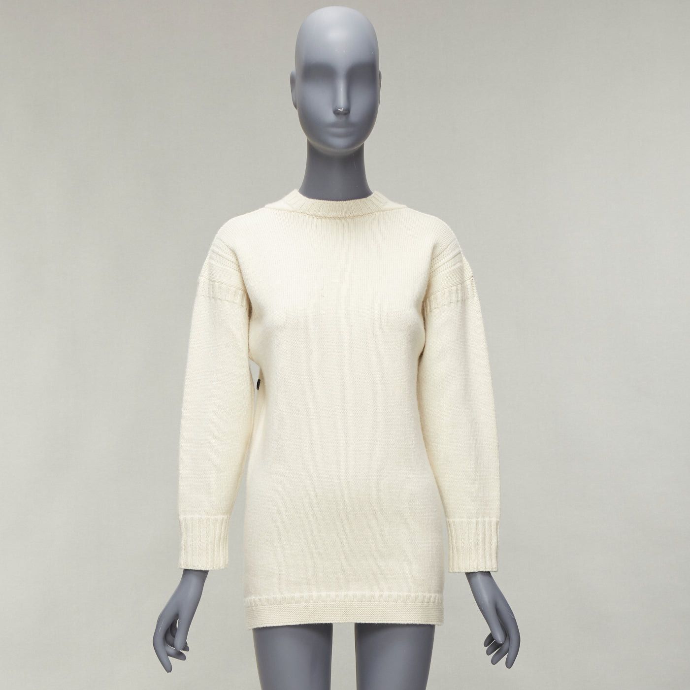 Dior DIOR 2019 wool cashmere cream Rather Be Sailing long pullover sweater FR34 XS Size XS / US 0-2 / IT 36-38 - 11 Thumbnail