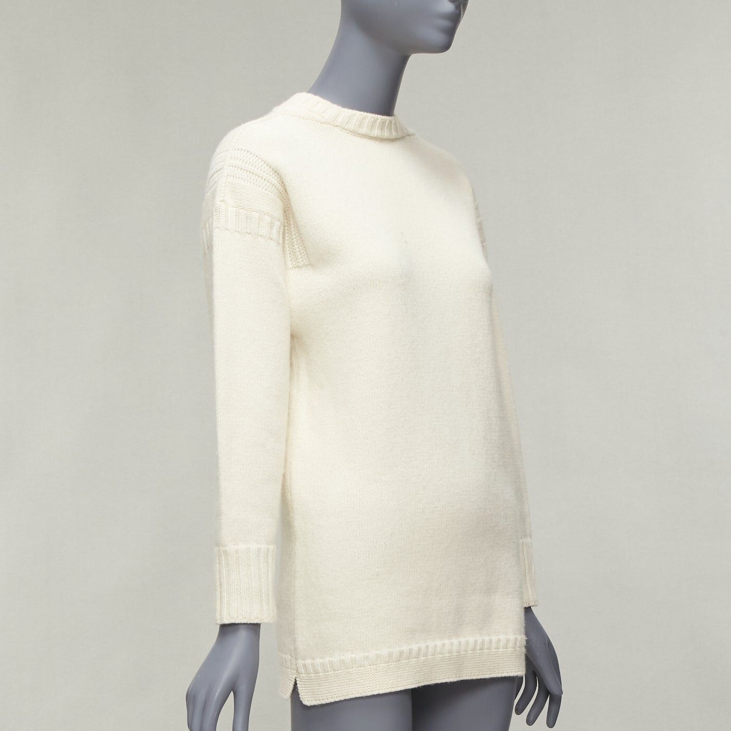 Dior DIOR 2019 wool cashmere cream Rather Be Sailing long pullover sweater FR34 XS Size XS / US 0-2 / IT 36-38 - 4 Thumbnail