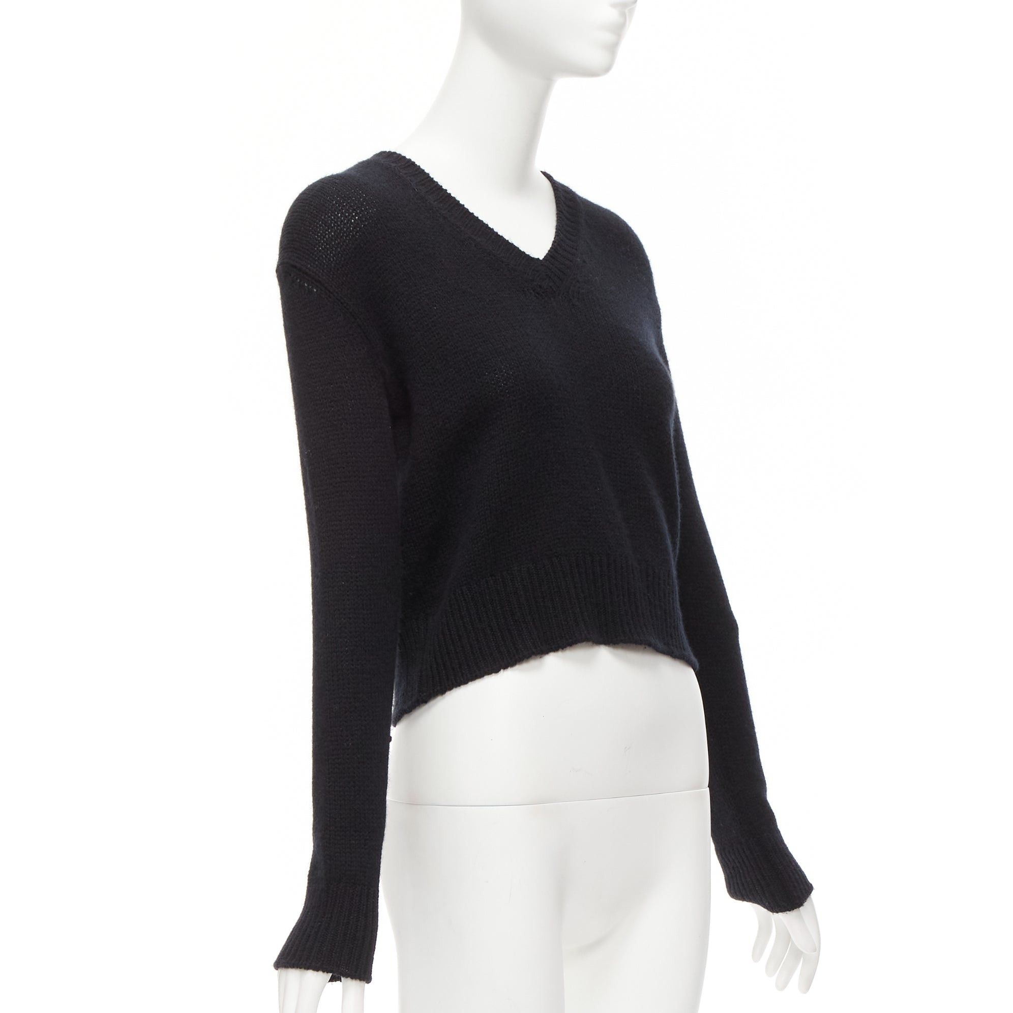 Dior CHRISTIAN DIOR 100% cashmere J'adior Amor black red cropped sweater FR34 XS Size XS / US 0-2 / IT 36-38 - 3 Thumbnail