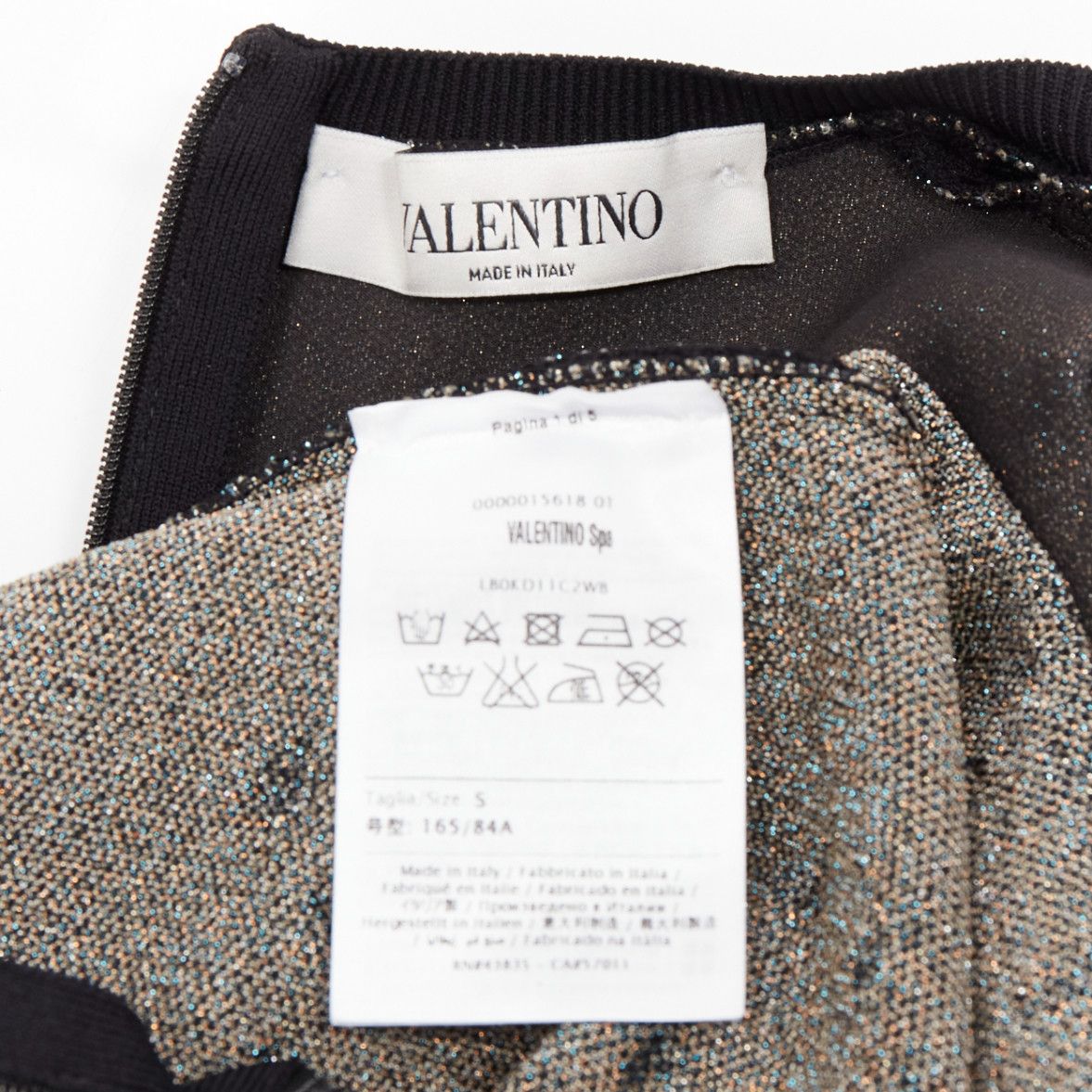 Valentino VALENTINO black glitter cloud star jacquard short sleeve fit flare dress S Size S / US 4 / IT 40 - 8 Thumbnail